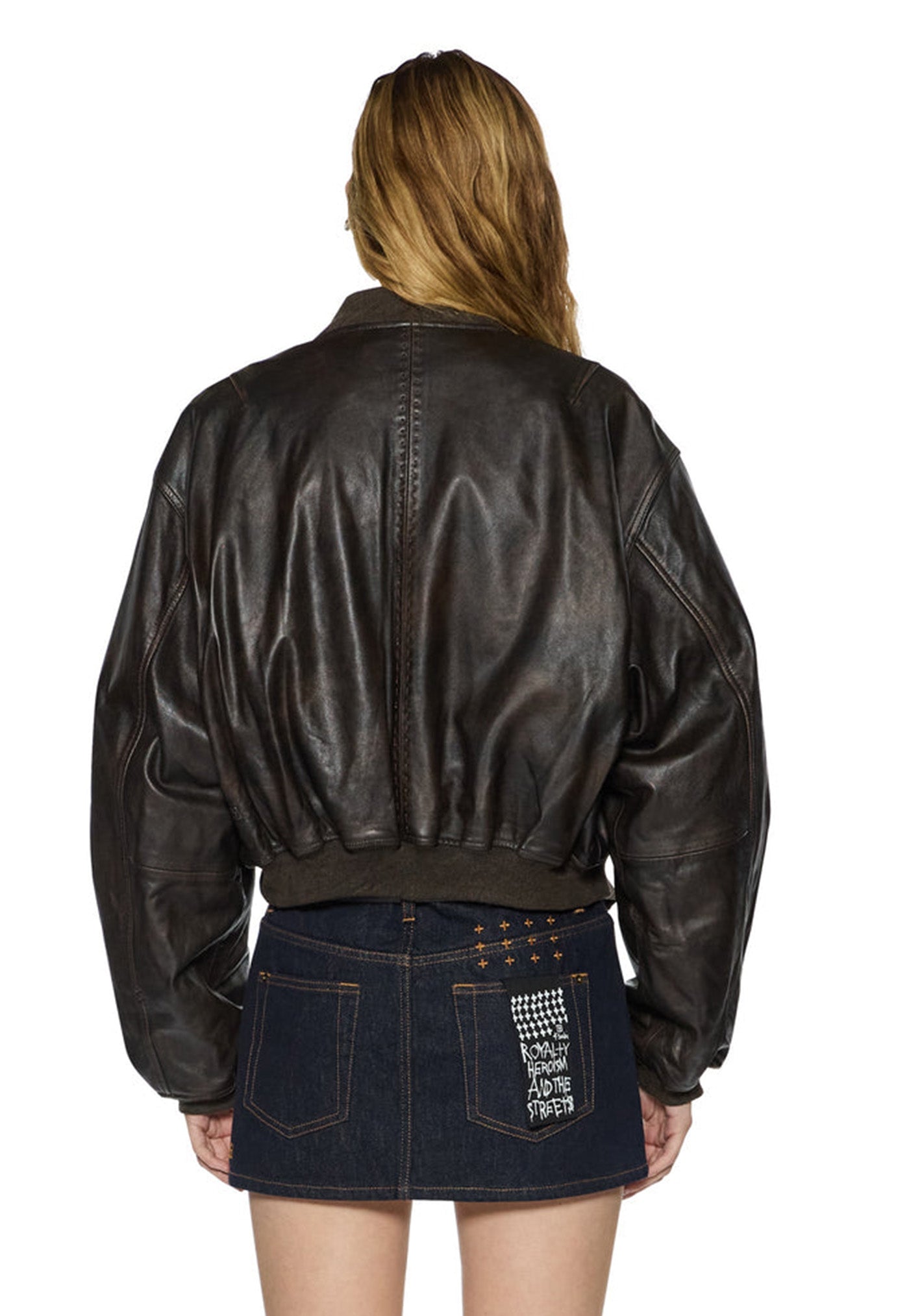 Alpha Crop Bomber Worn Black