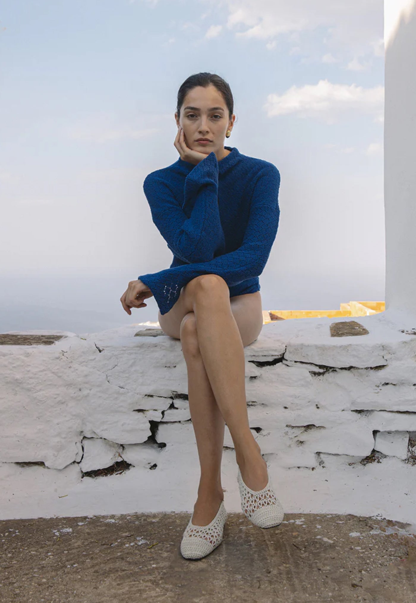 Crochet Ballet Flat - Cream