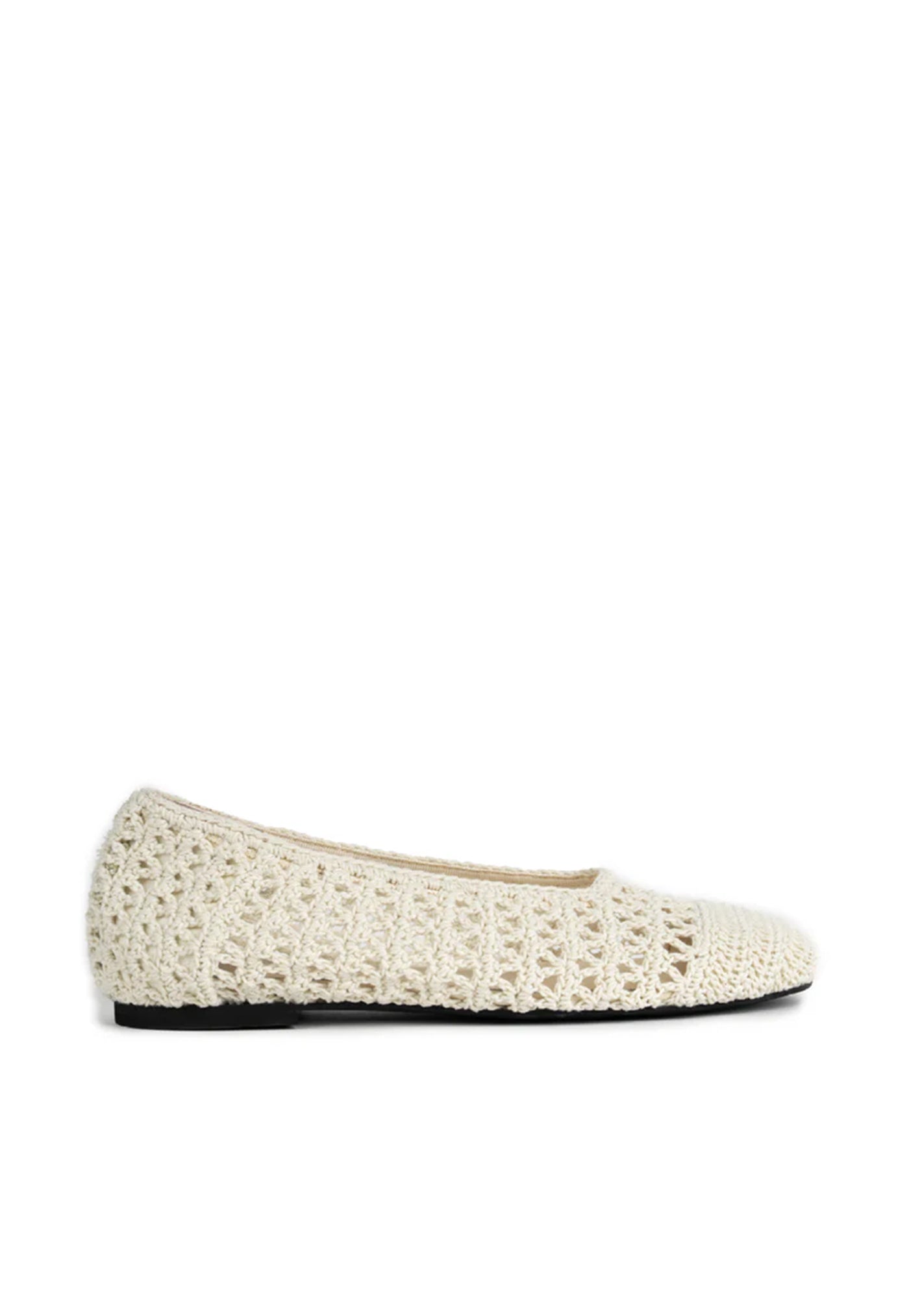 Crochet Ballet Flat - Cream