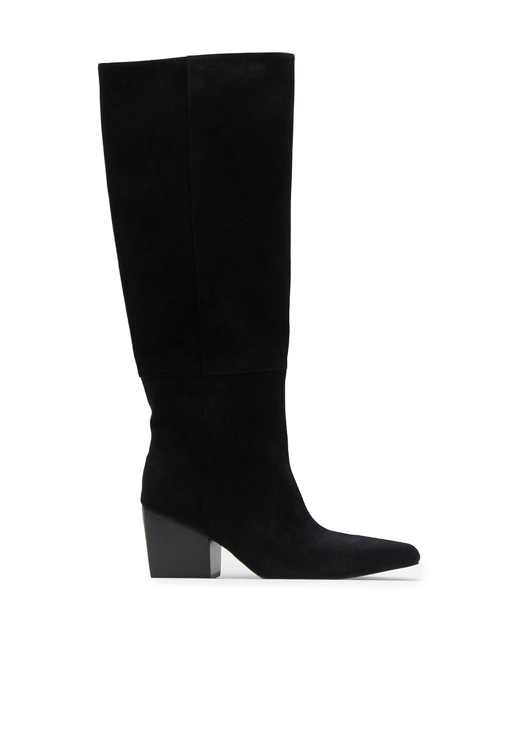 Leone Knee High Boot - Black Suede