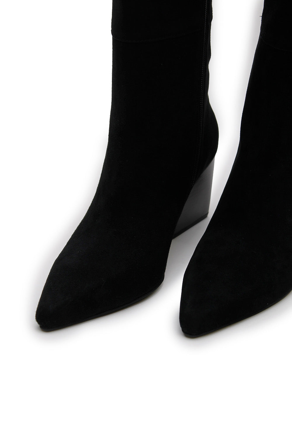 Leone Knee High Boot - Black Suede