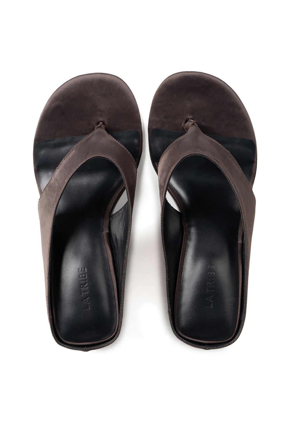 Wedge Thong - Brown Satin