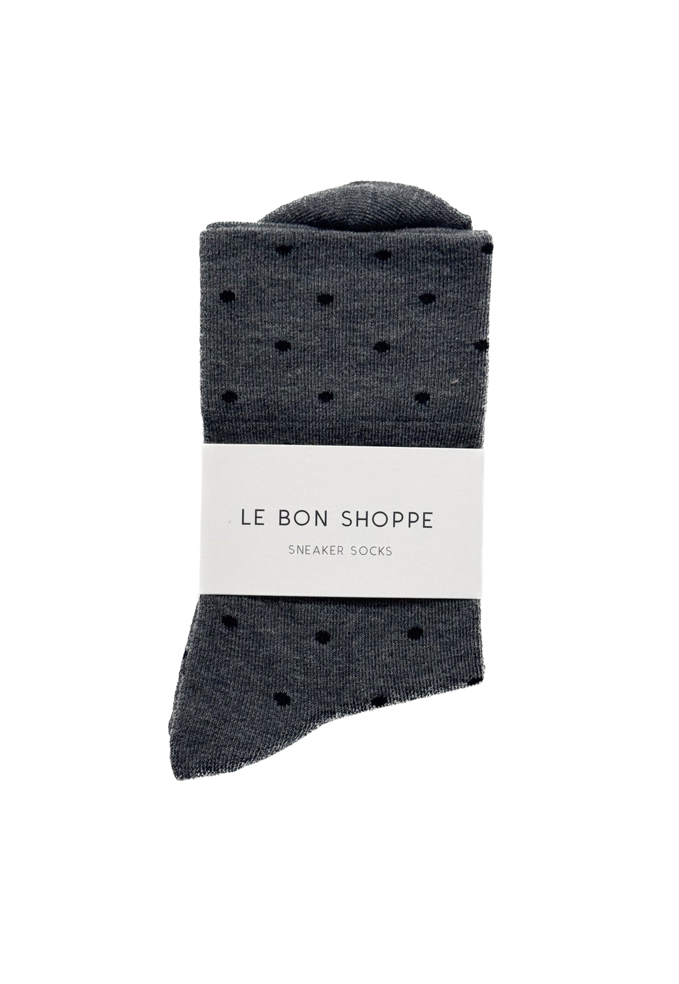 Sneaker Socks - Charcoal Polka Dot