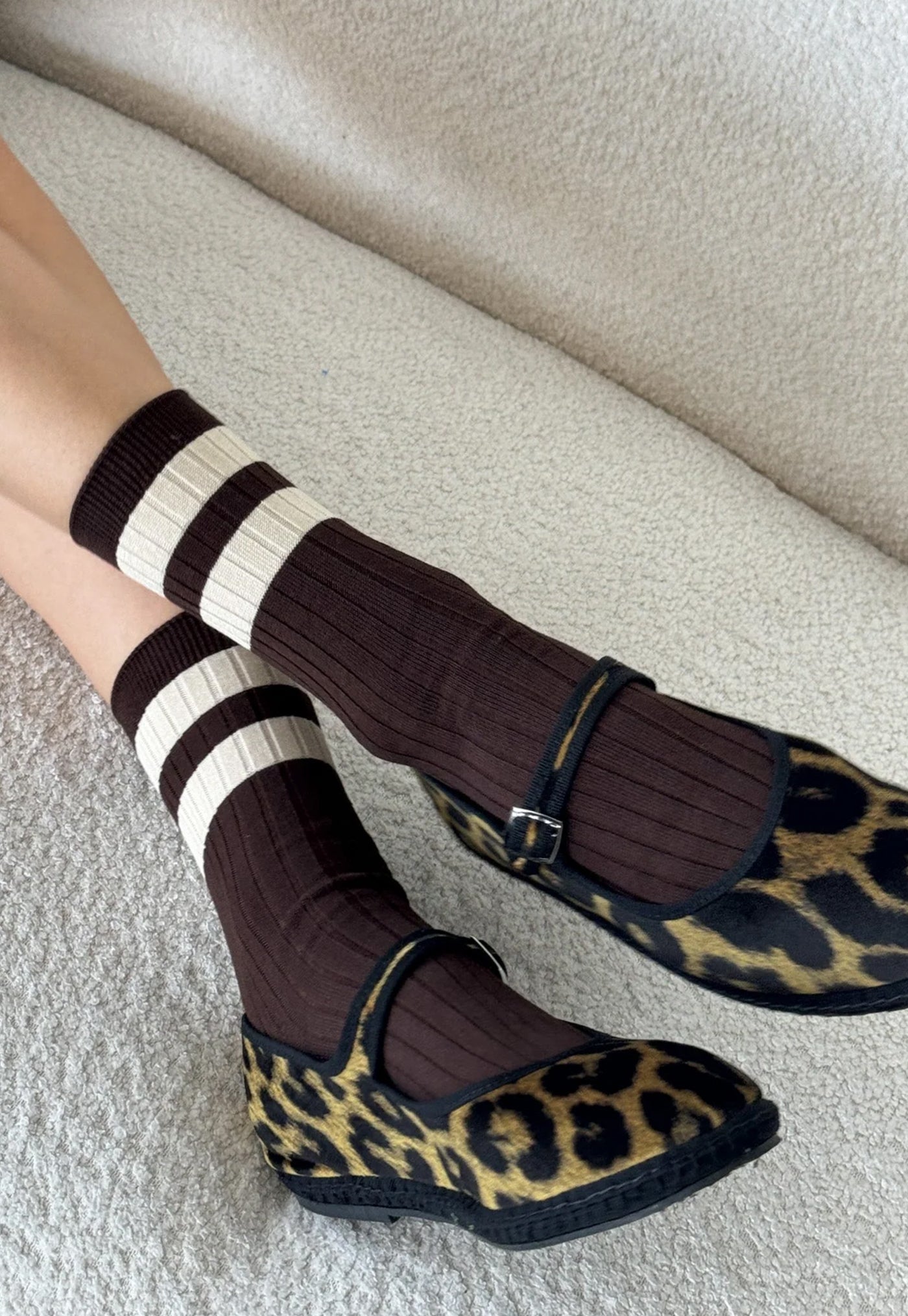 Her Varsity Socks - Espresso