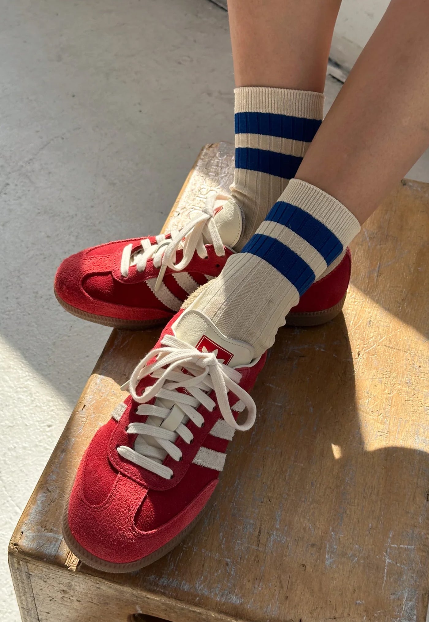 Her Varsity Socks - Azure