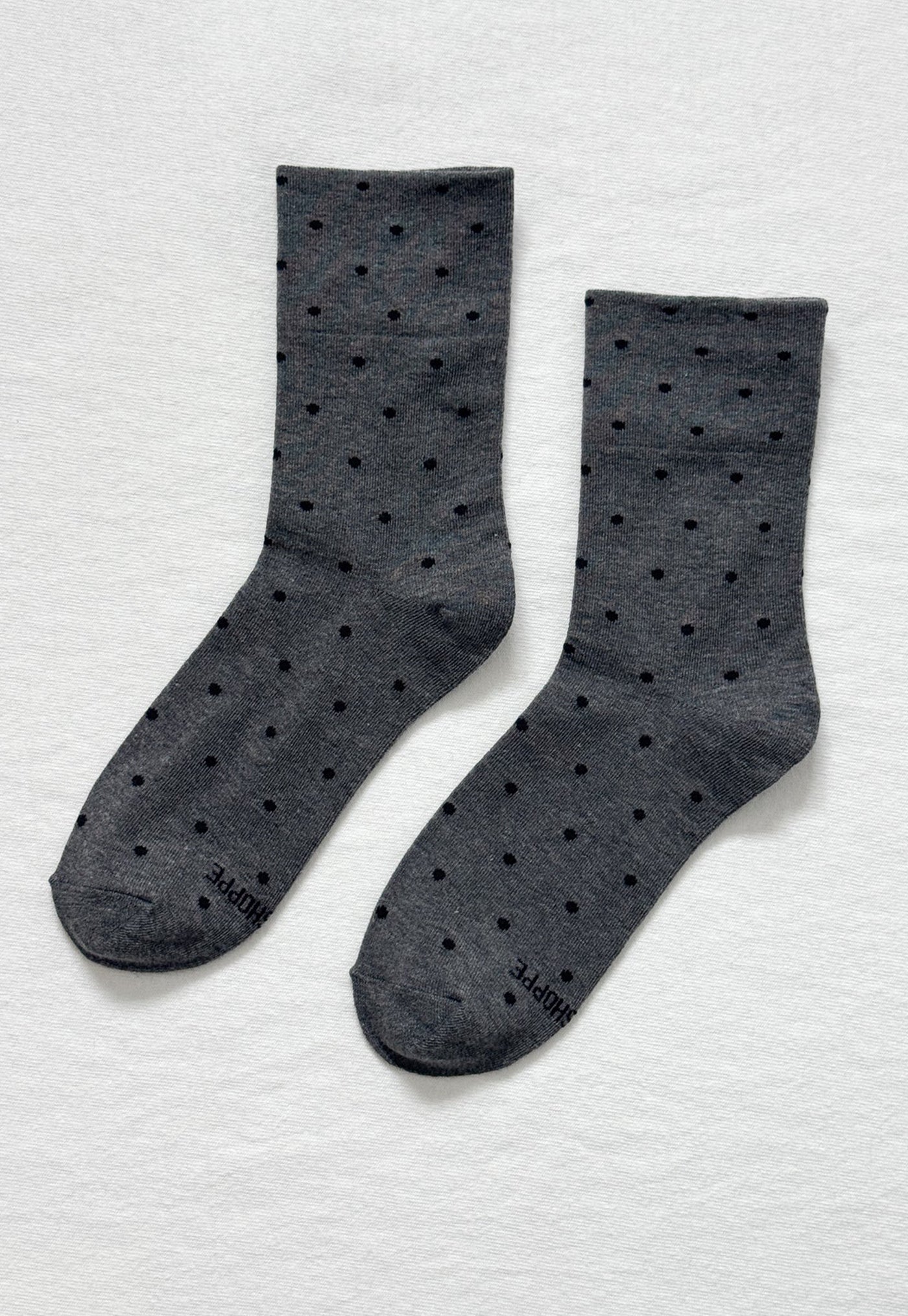 Sneaker Socks - Charcoal Polka Dot