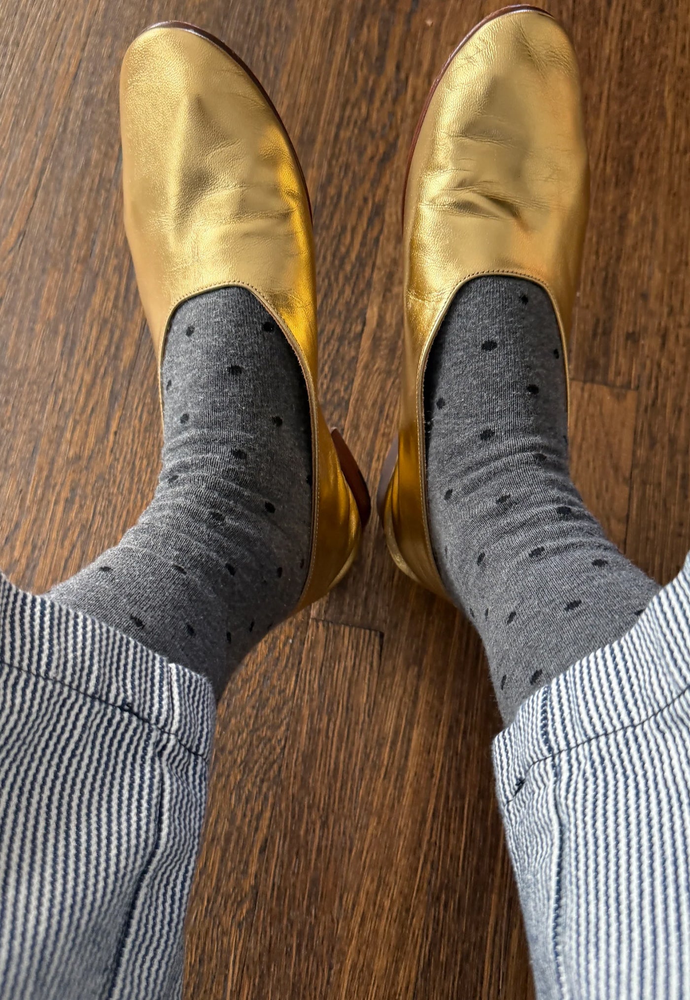 Sneaker Socks - Charcoal Polka Dot