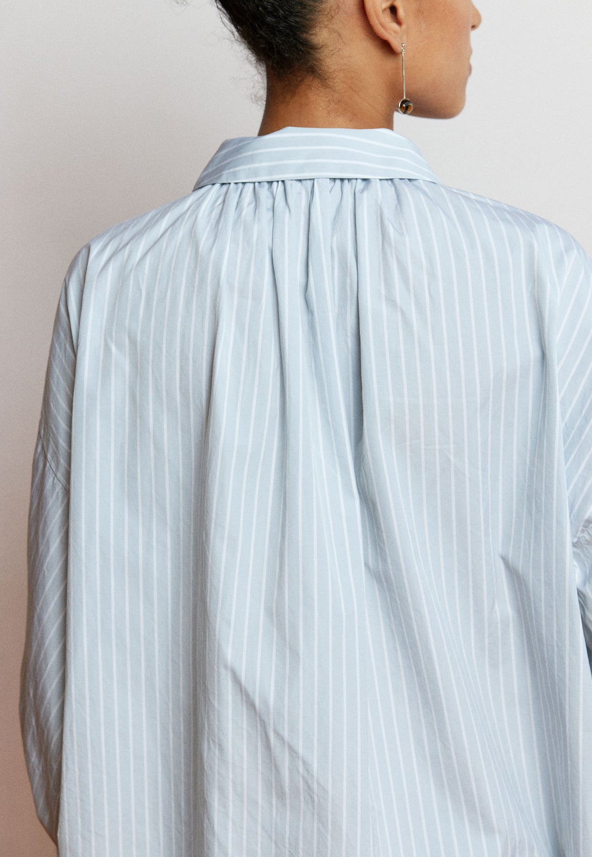 Dune Shirt - Cloud Grey Cotton Stripe