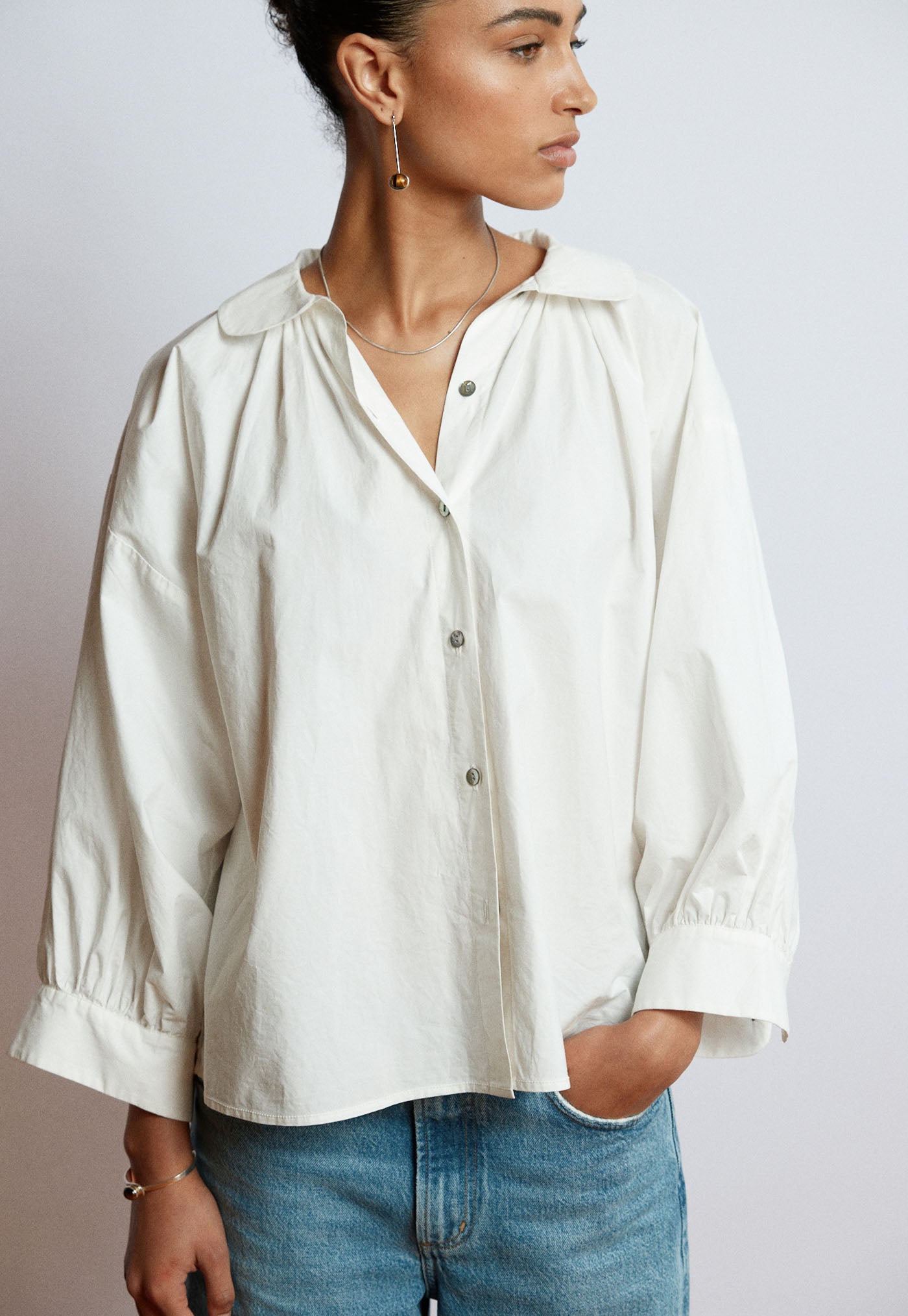 Dune Shirt - Cream Cotton Poplin