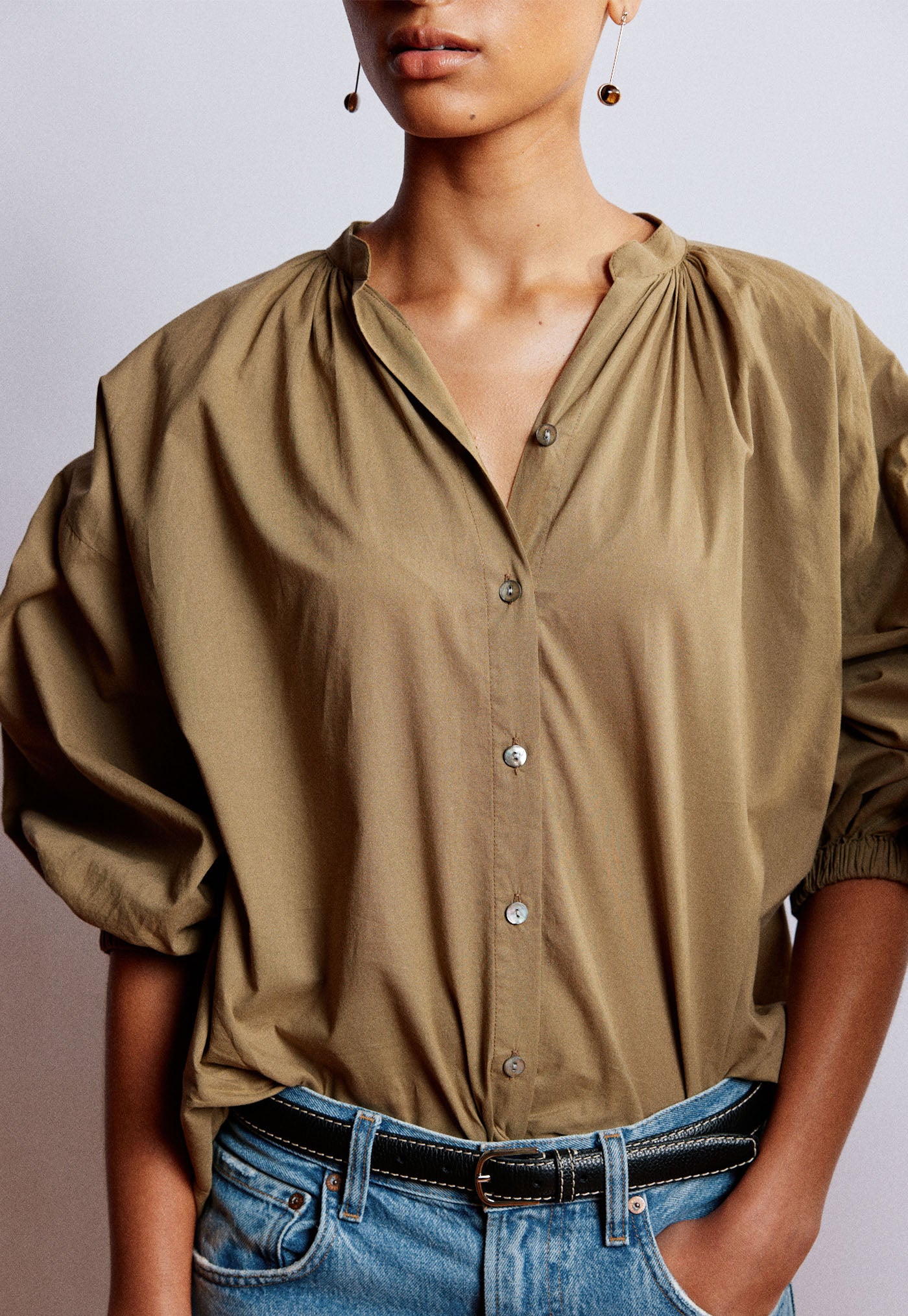 Everyday Blouse - Cotton Voile Kelp