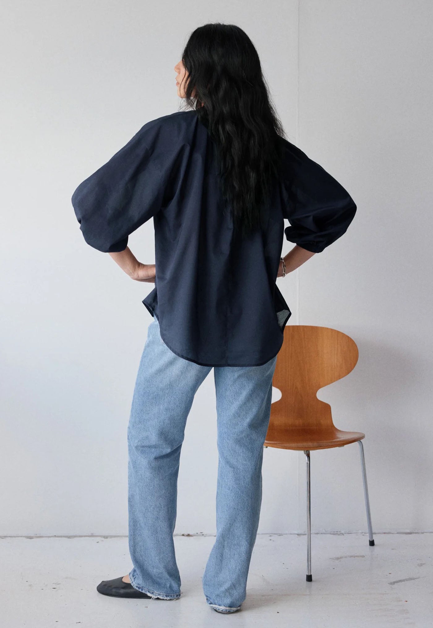 Everyday Blouse - Navy Cotton Voile