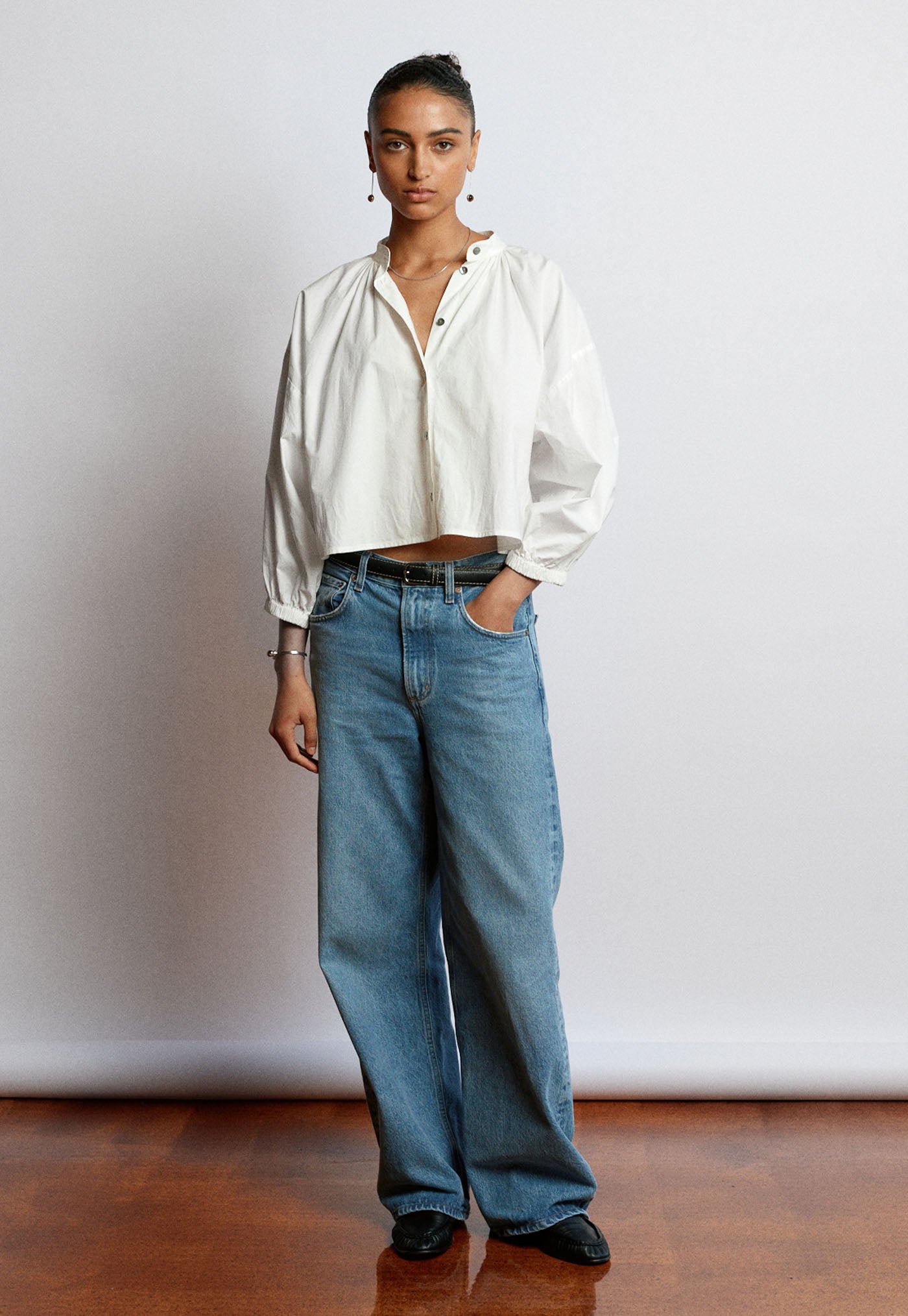 Everyday Crop - Cream Cotton Poplin