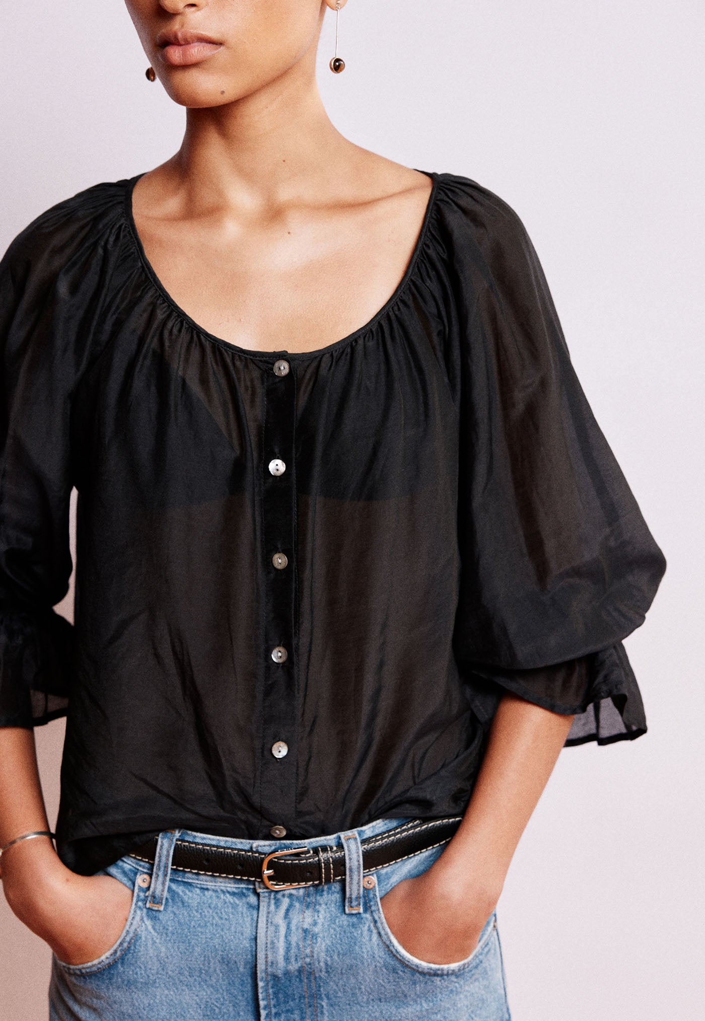 House Bon Blouse - Black Liberty
