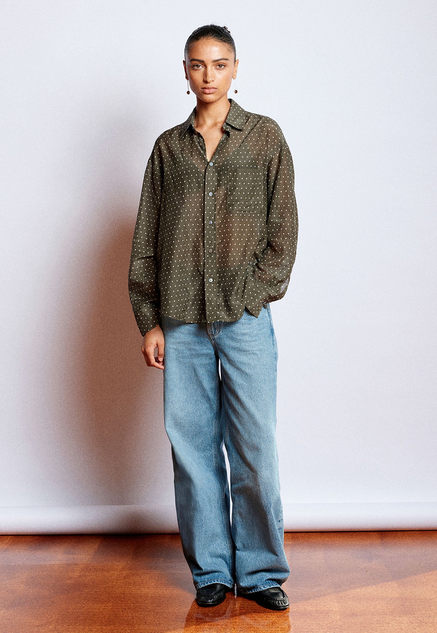 Jimmy Shirt - Olive Polka Dot