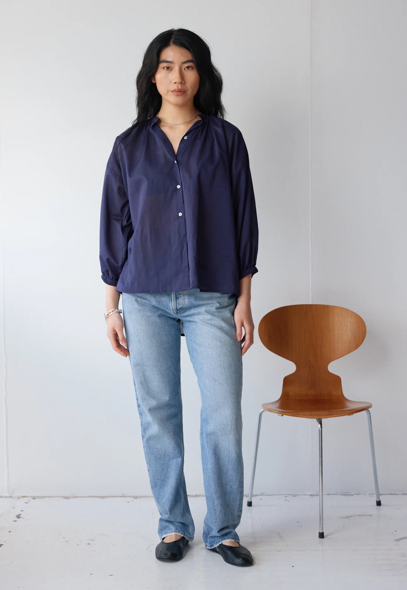 Everyday Blouse - Indigo Cotton Voile