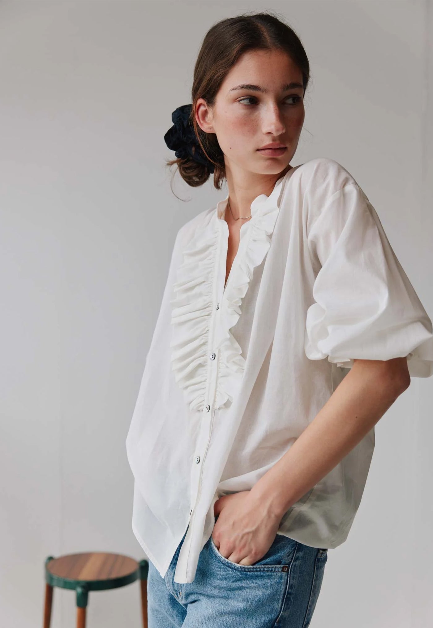 Jane Blouse - Cream Cotton Voile