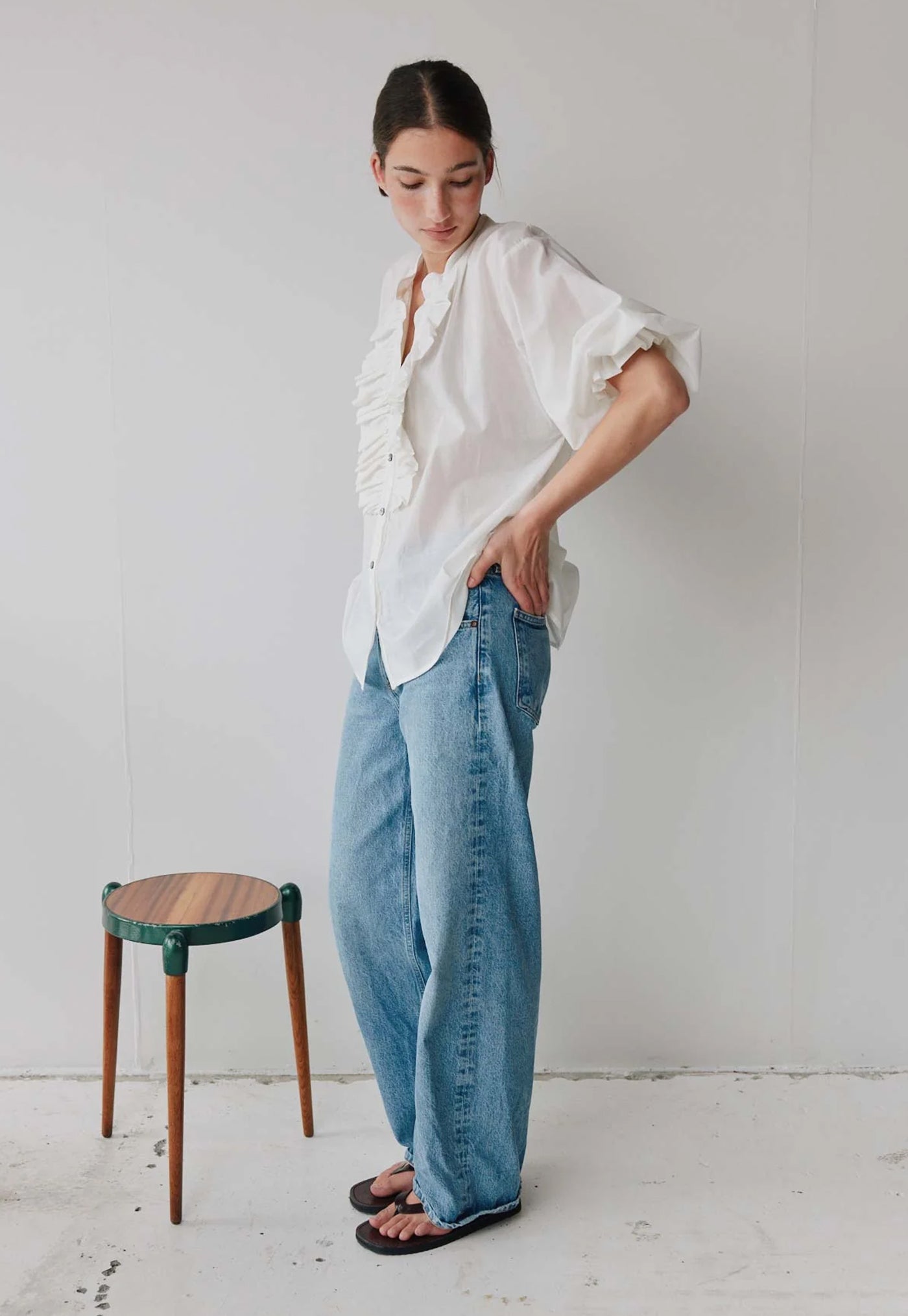 Jane Blouse - Cream Cotton Voile