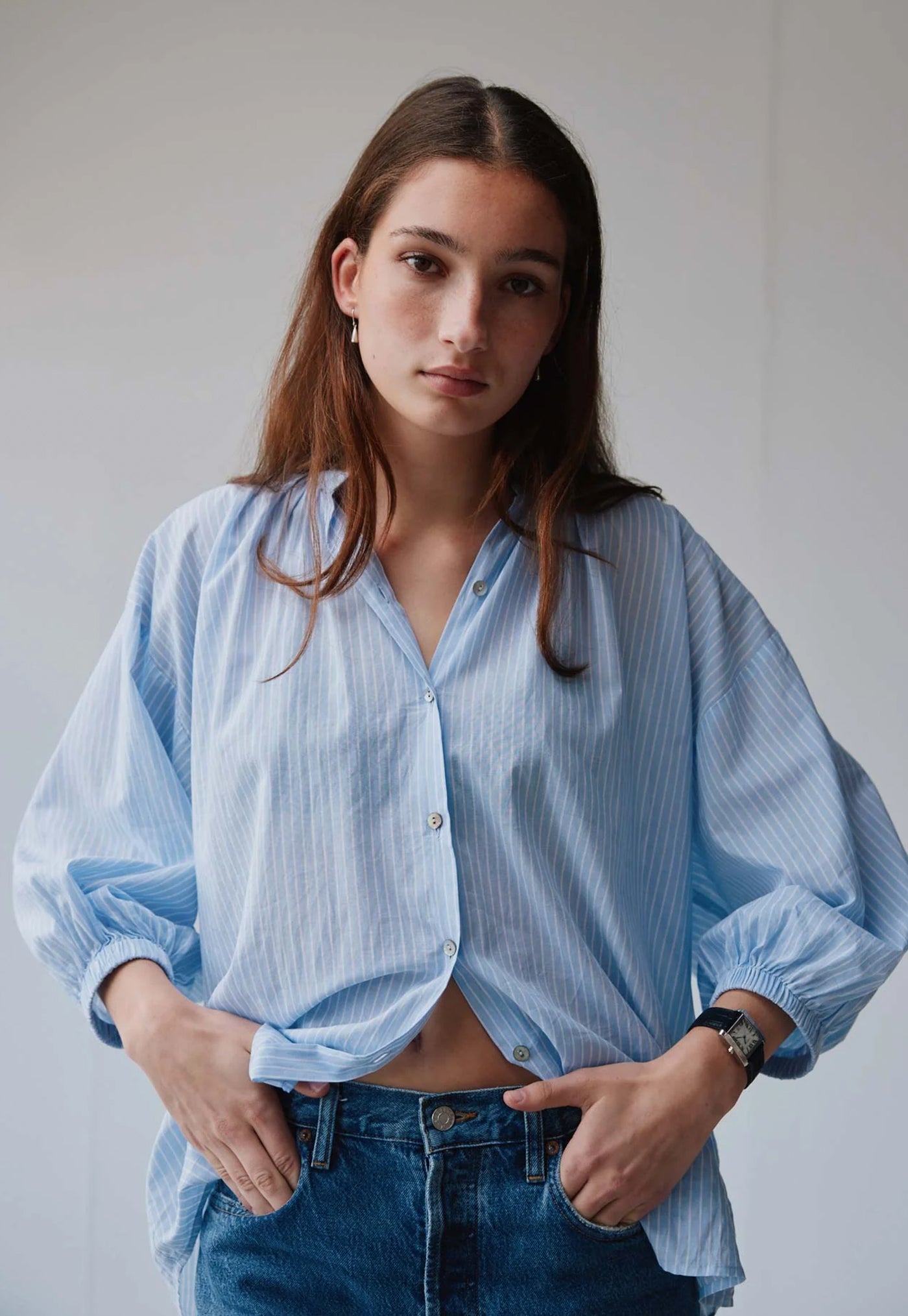 Everyday Blouse - Blue Boheme Stripe