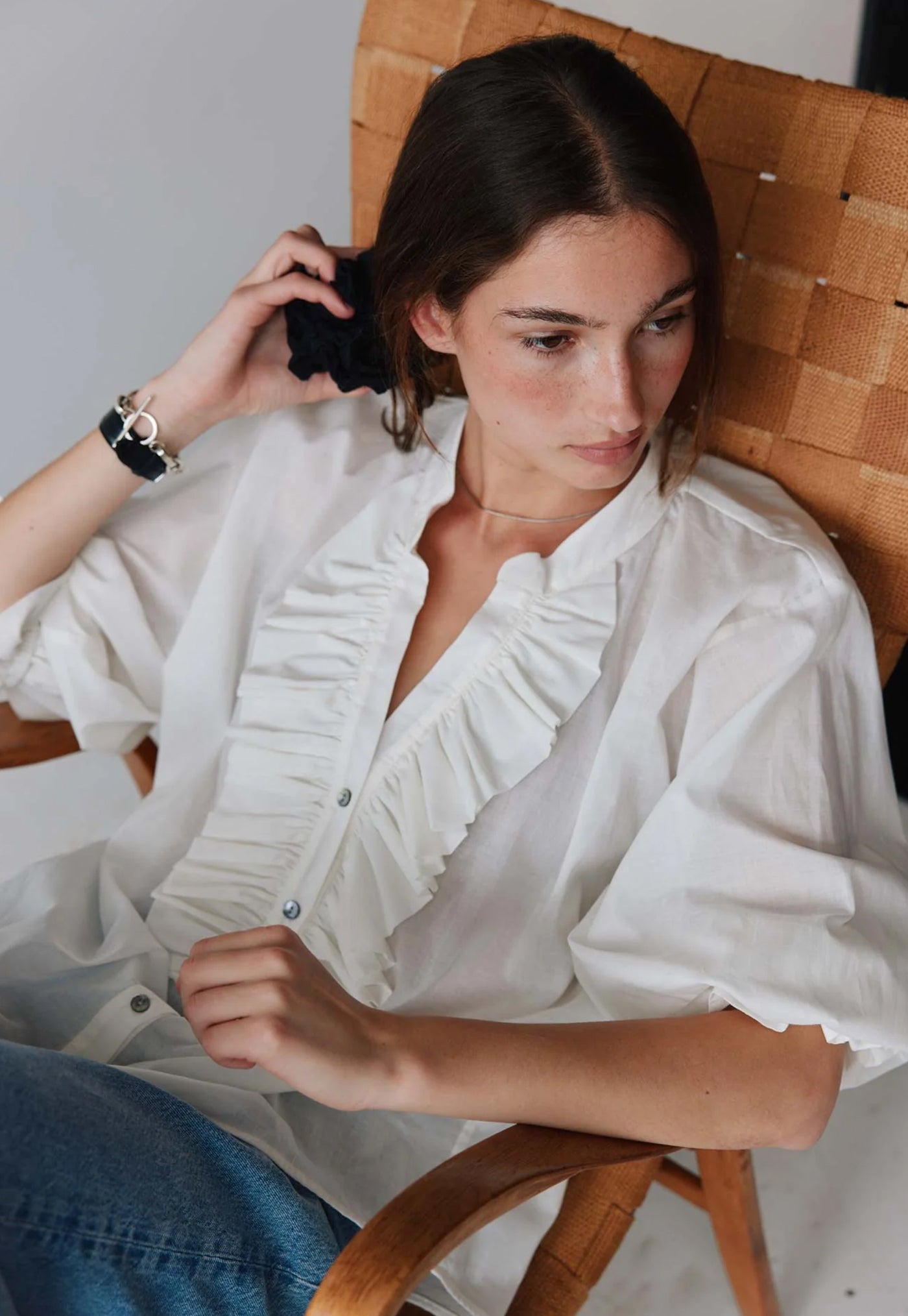 Jane Blouse - Cream Cotton Voile