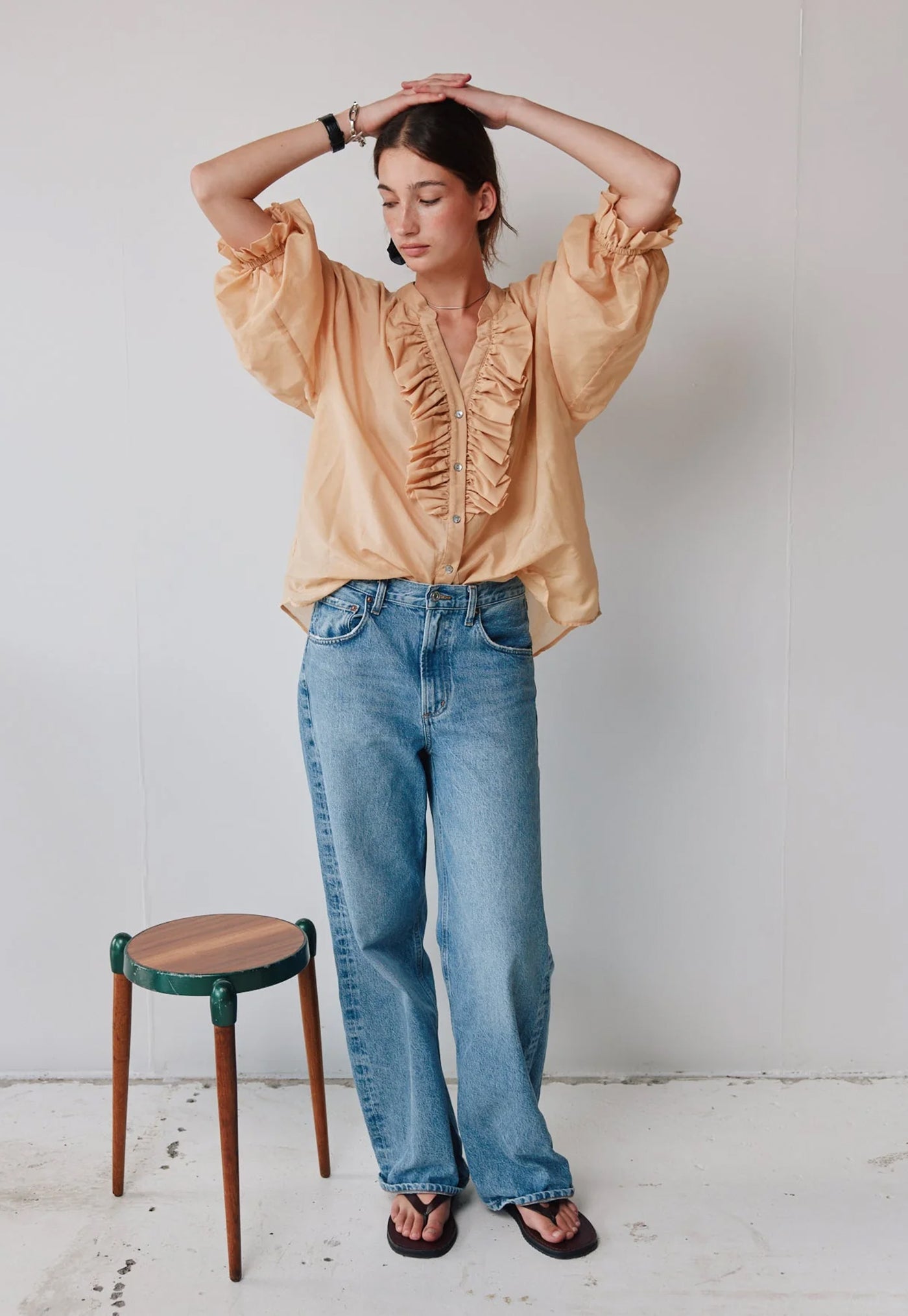 Jane Blouse - Camel Liberty Silk Cotton