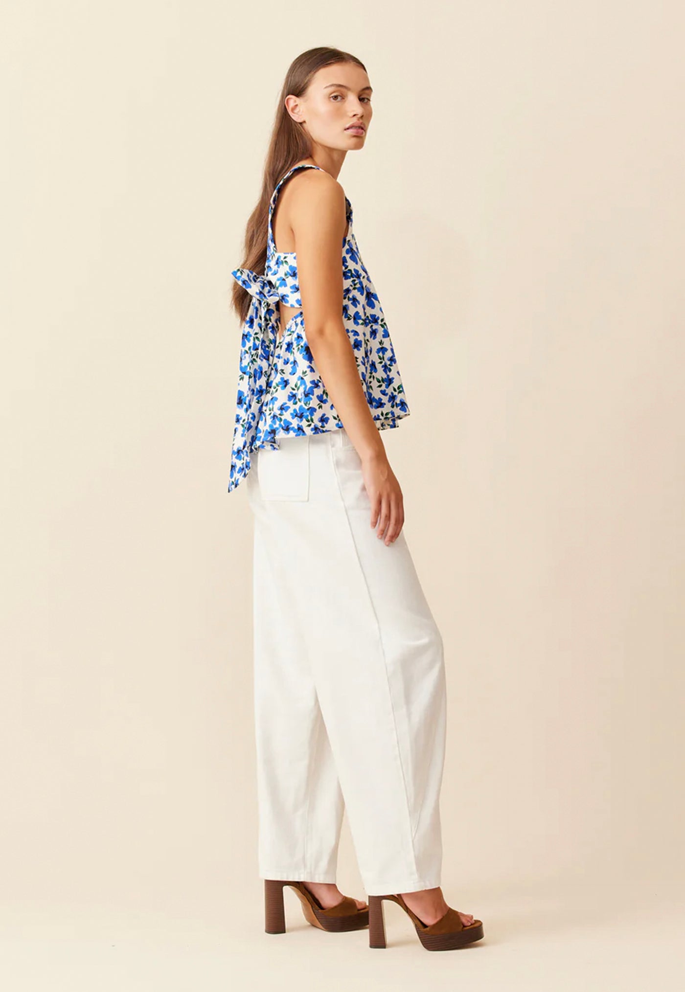Margie Tie Back Top - Something Blue Floral