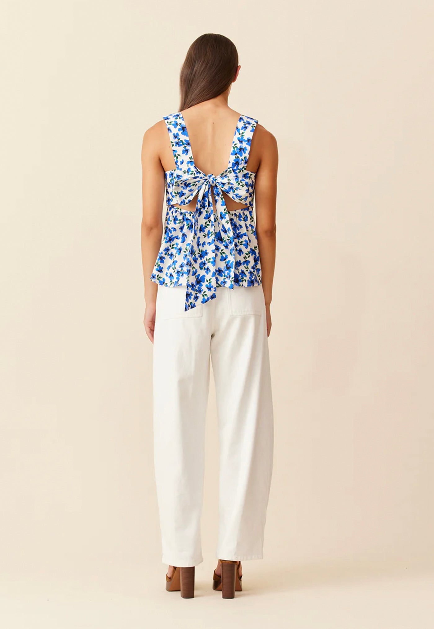 Margie Tie Back Top - Something Blue Floral
