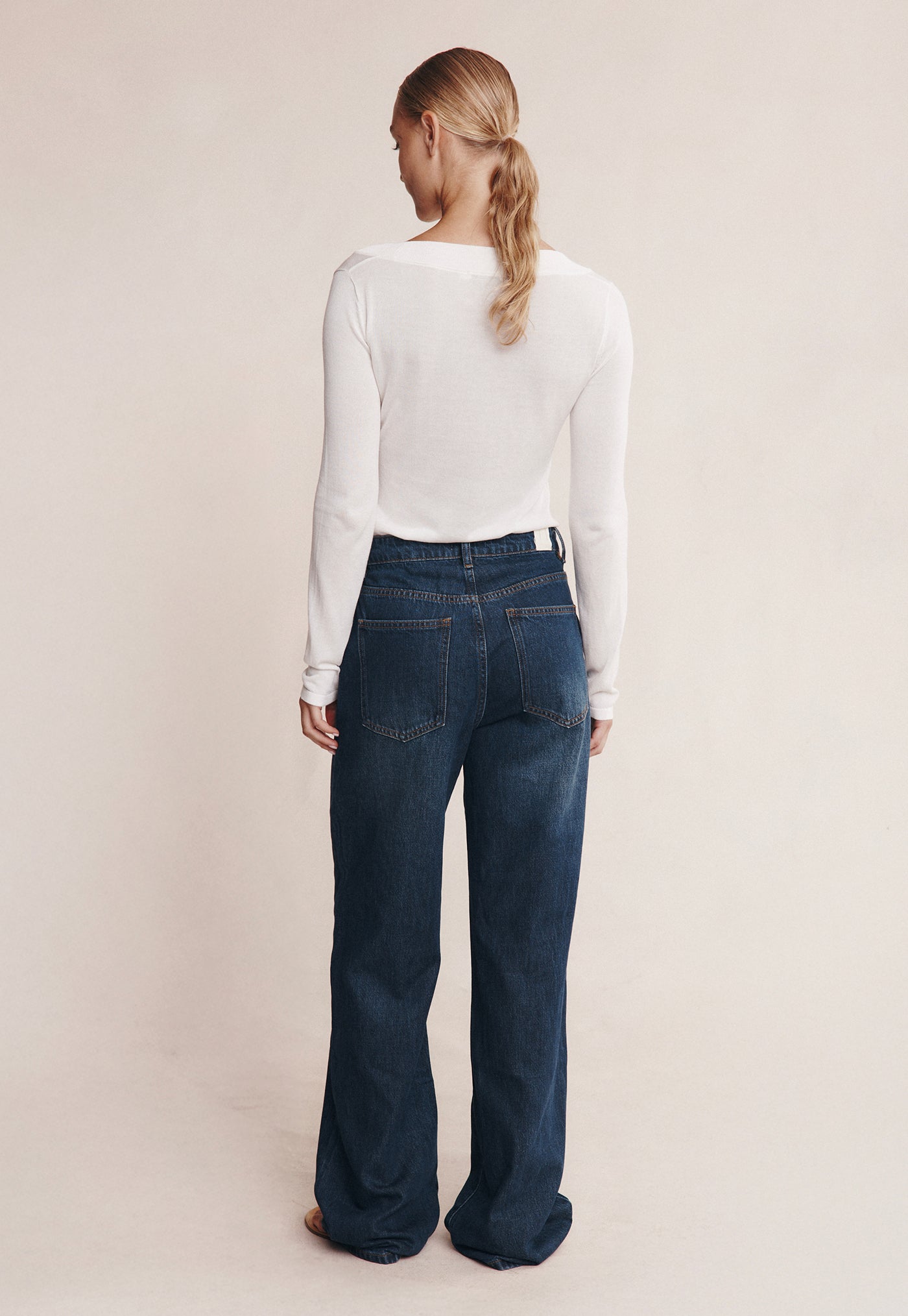 Belted Wide Leg Jean - Dark Wash 01