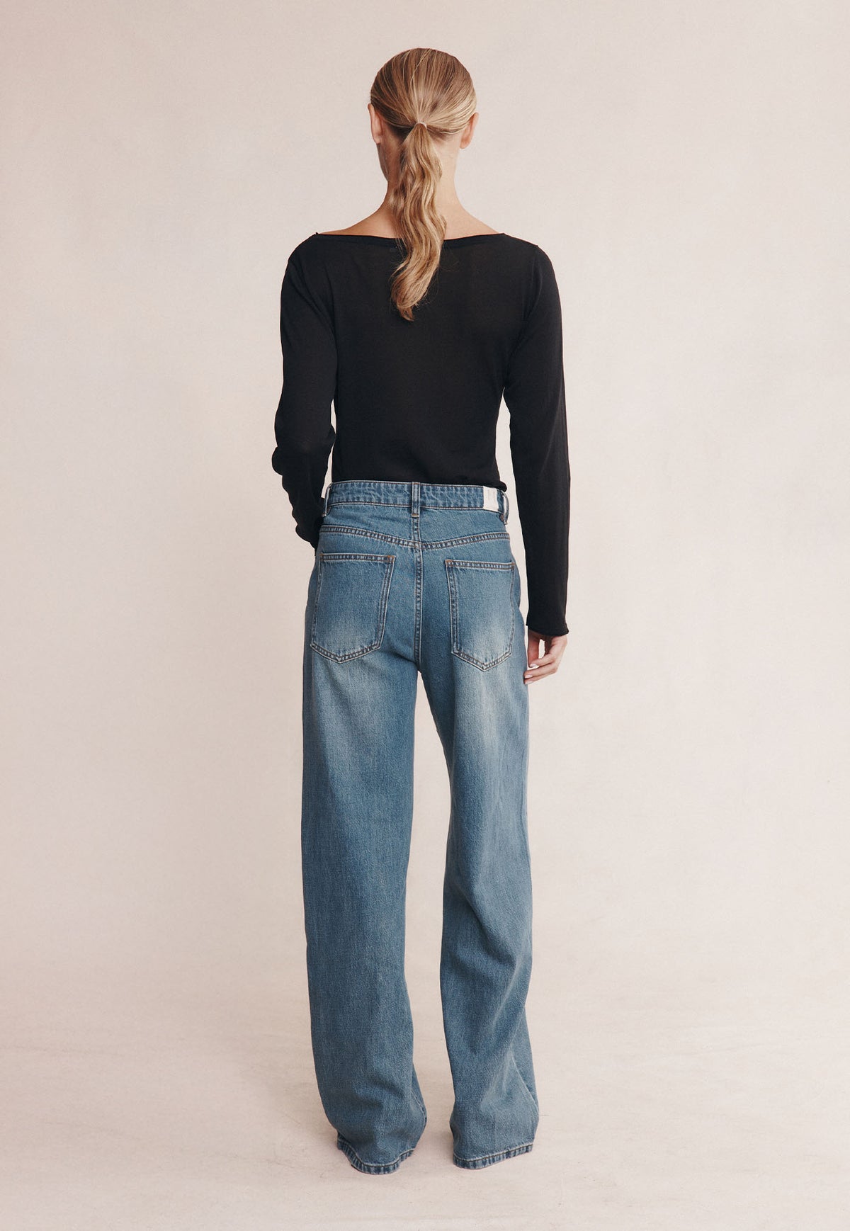 Belted Wide Leg Jean - Light Wash 01