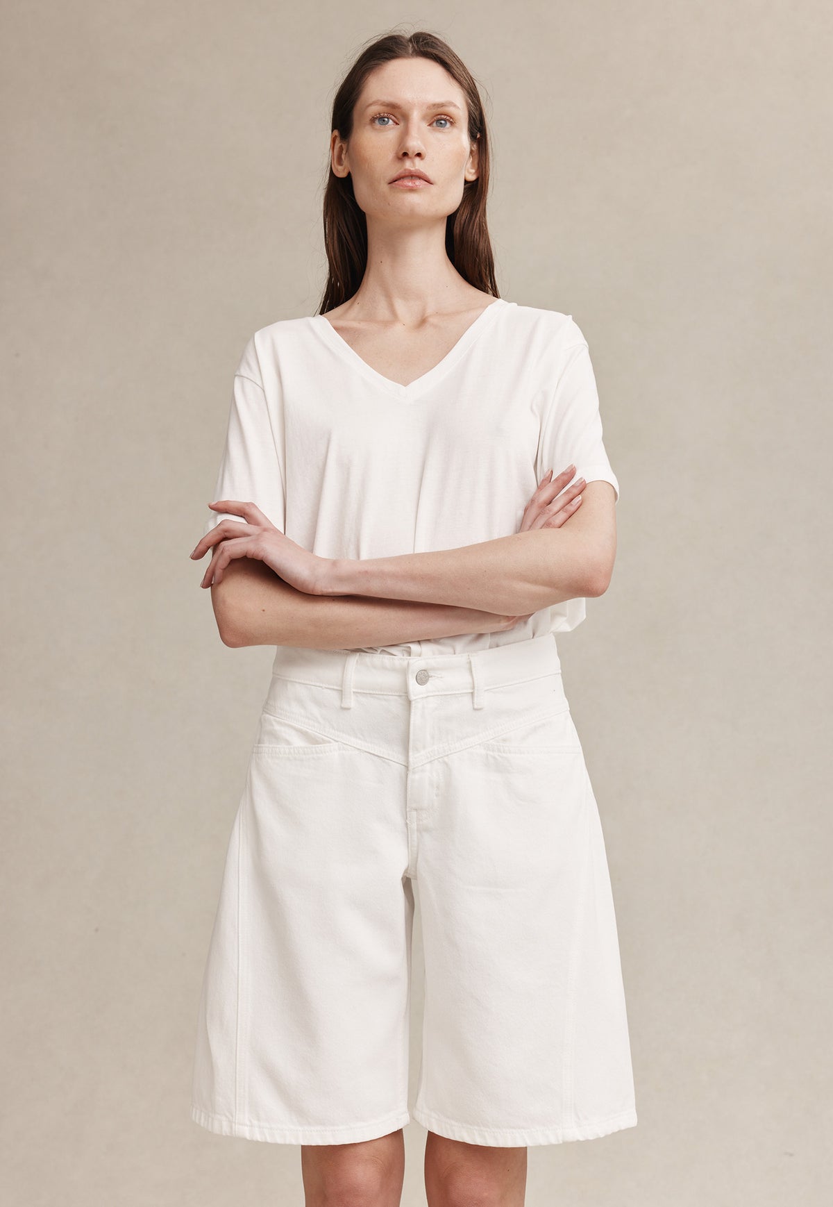 Cross Stitch Jean Short - Blanc