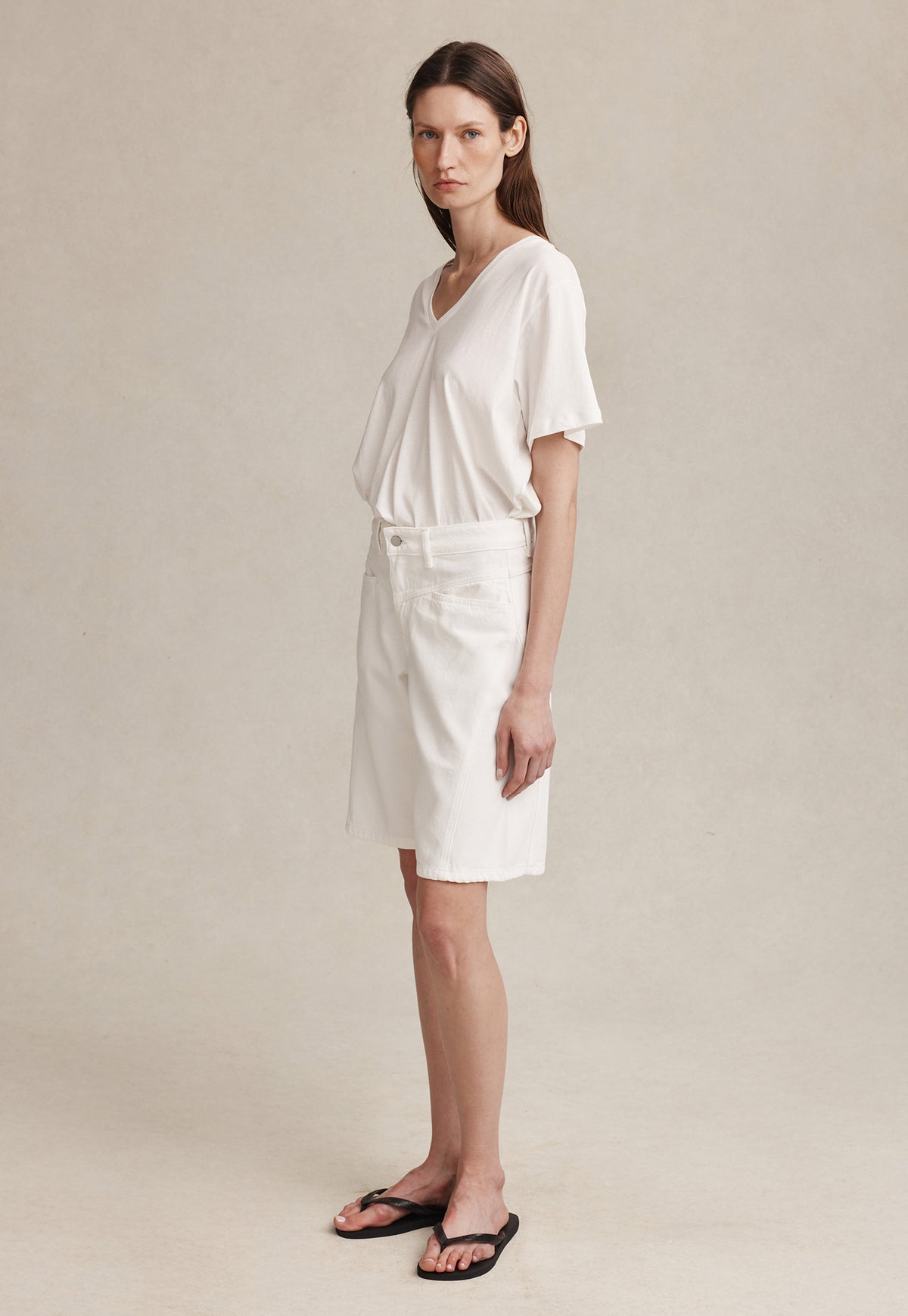 Cross Stitch Jean Short - Blanc