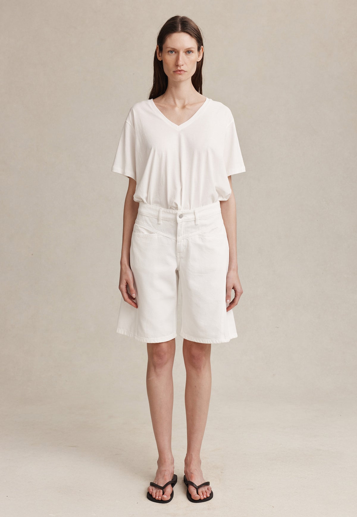 Cross Stitch Jean Short - Blanc