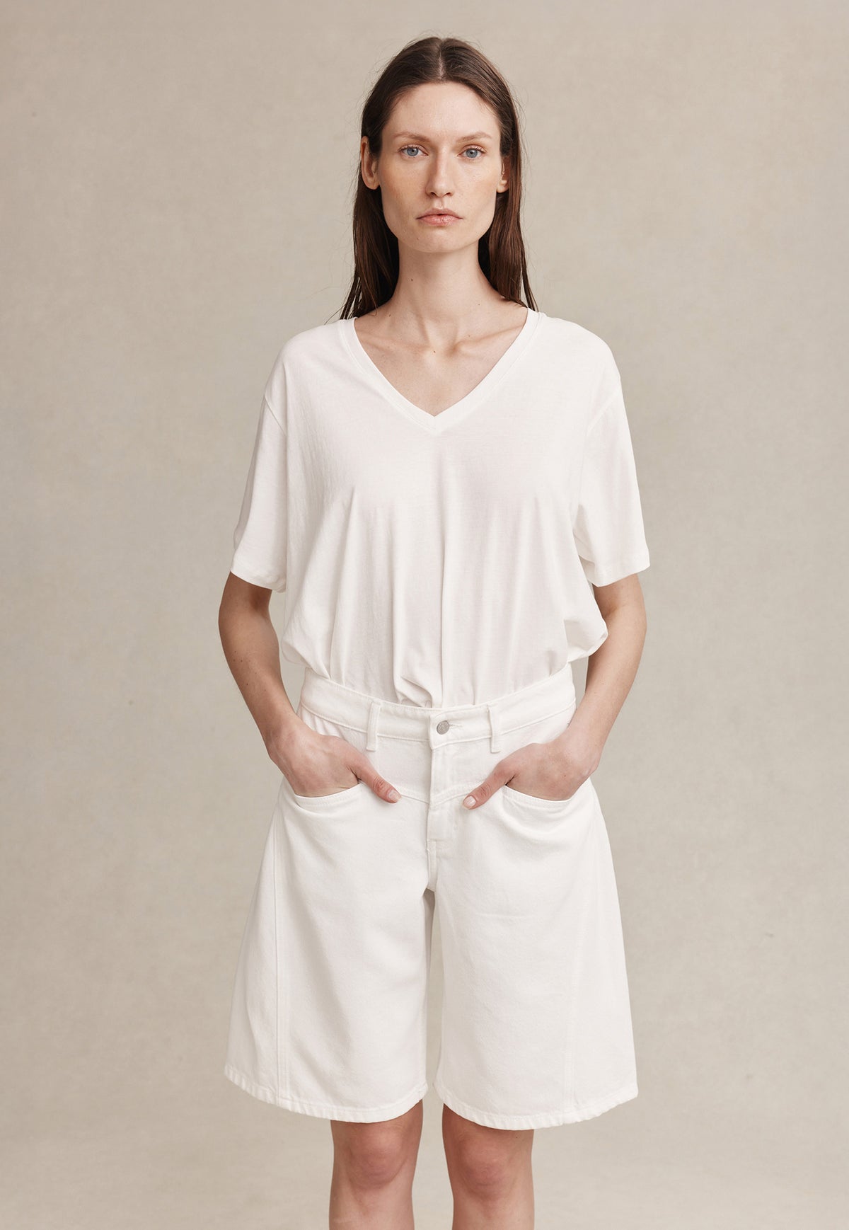Cross Stitch Jean Short - Blanc