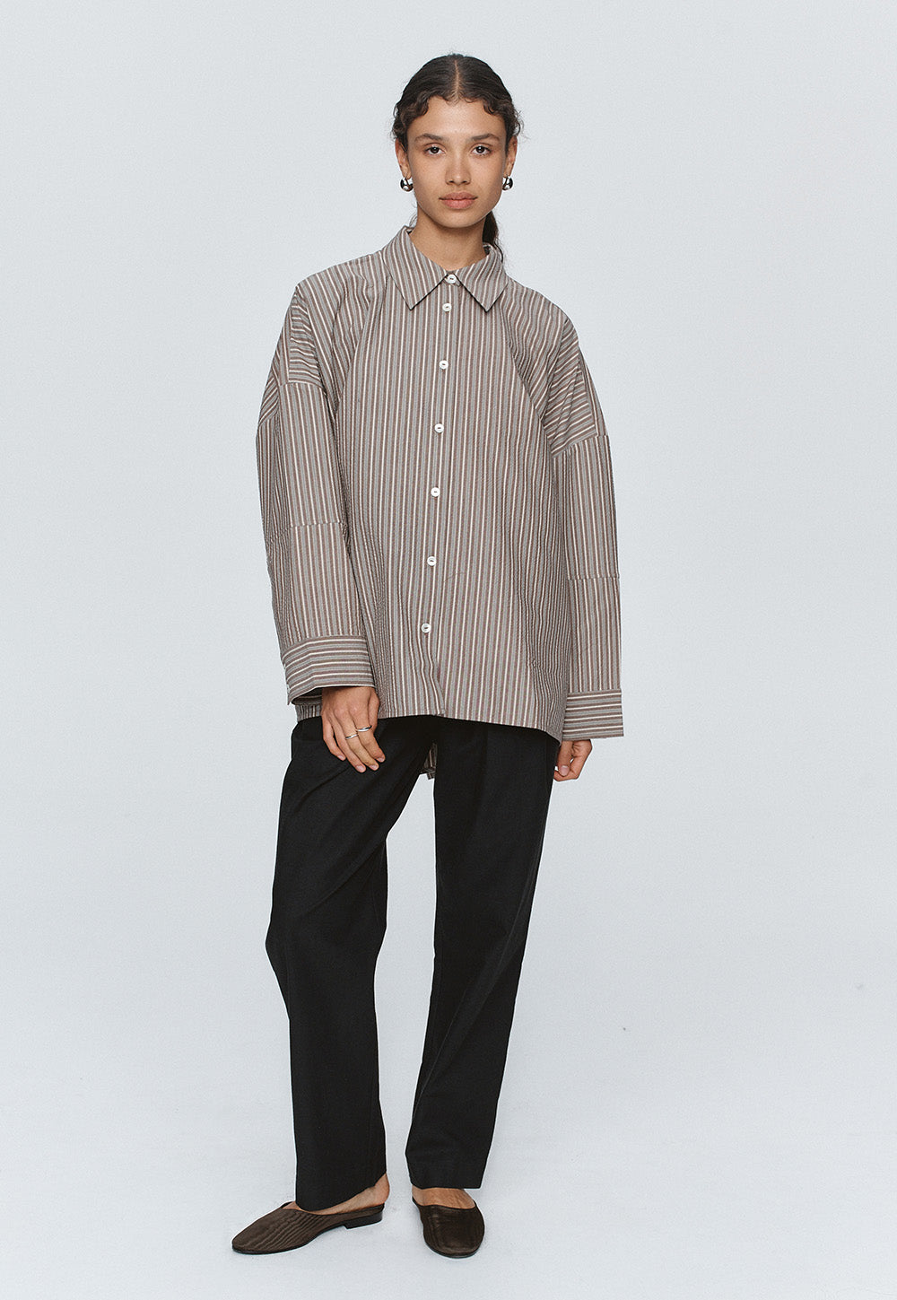 Edie Shirt - Chocolate Stripe