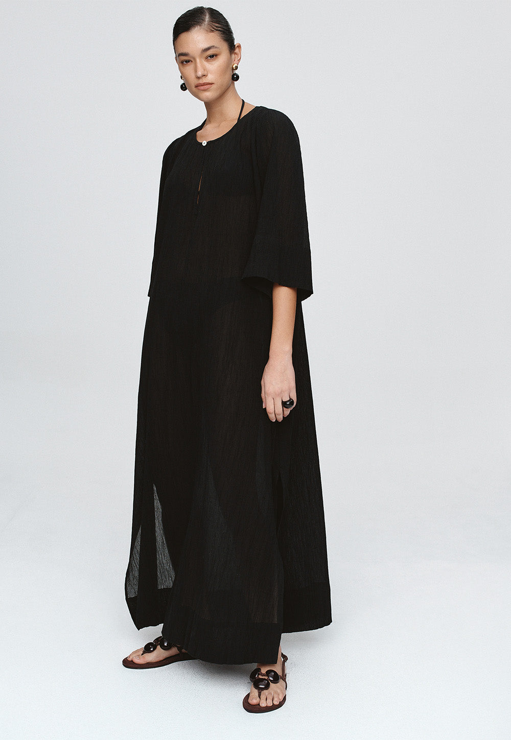 Kaftan - Black Crinkle