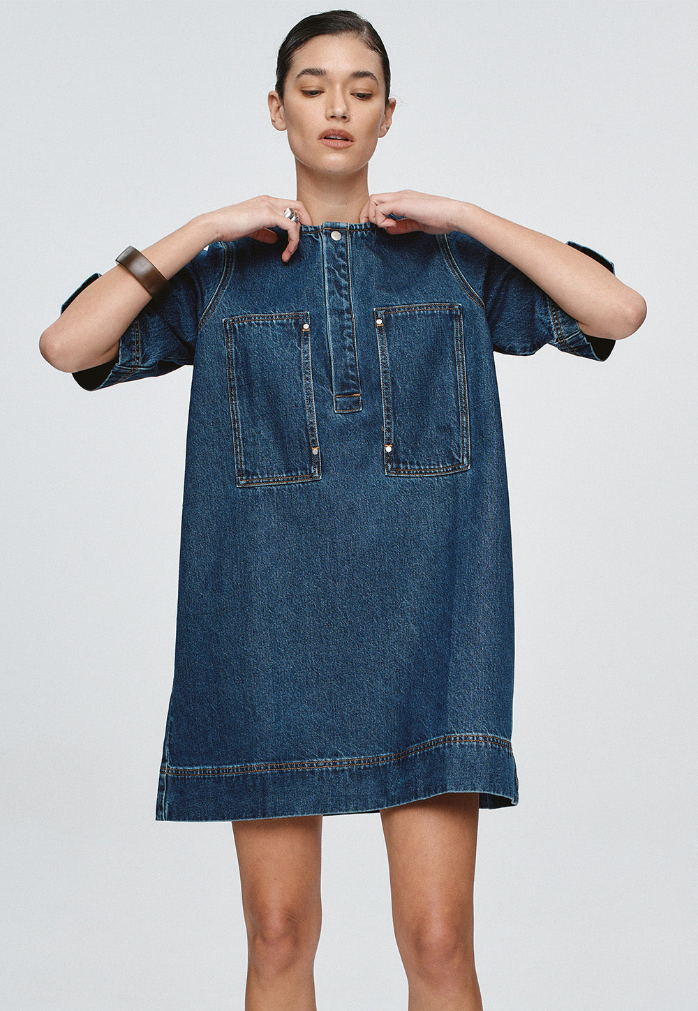 Patch Pocket Dress - Classic Blue