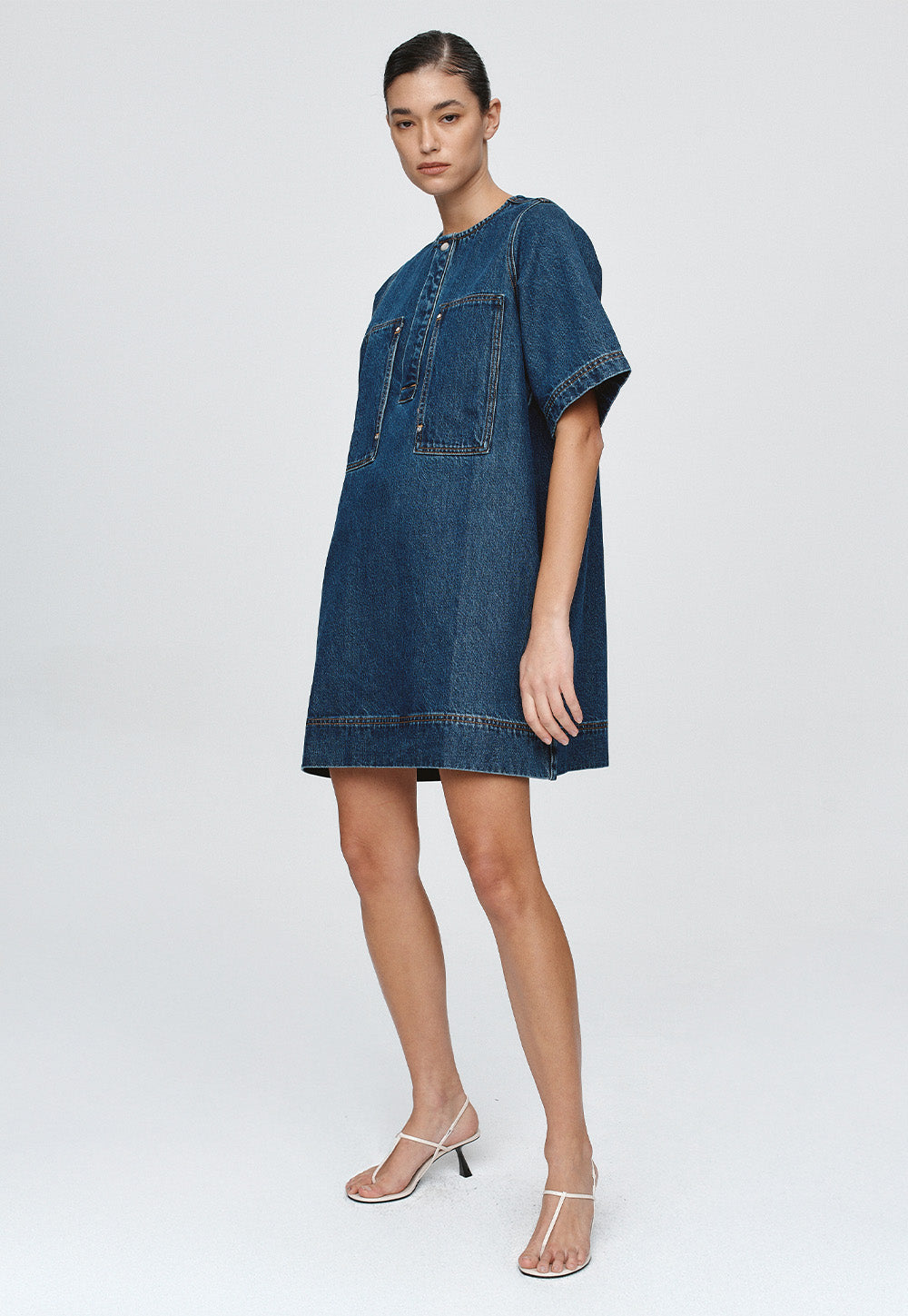 Patch Pocket Dress - Classic Blue