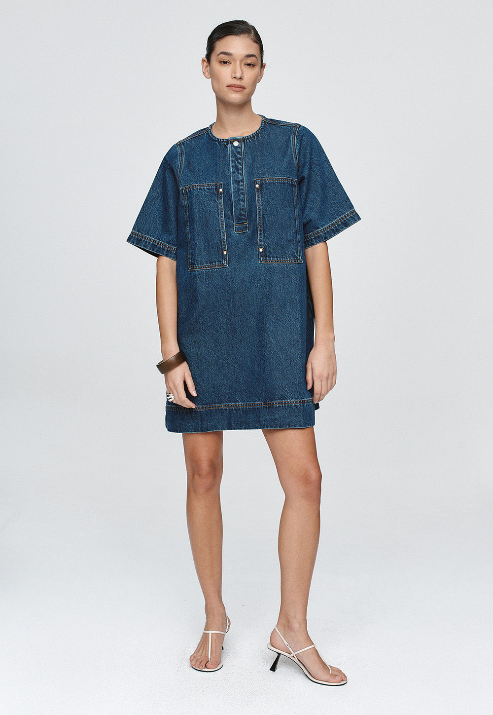 Patch Pocket Dress - Classic Blue