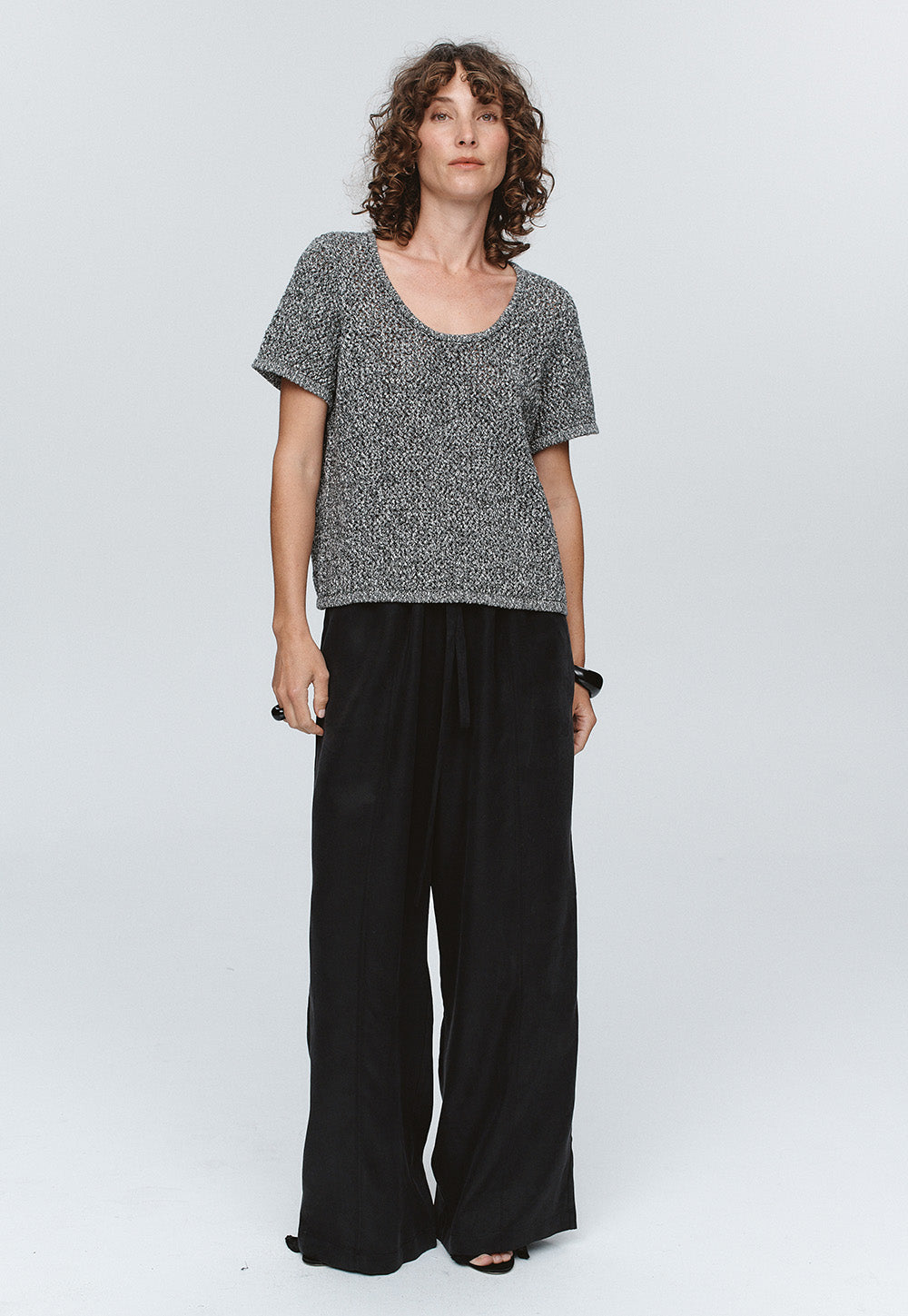 Rumi Top - Black/Ivory Melange