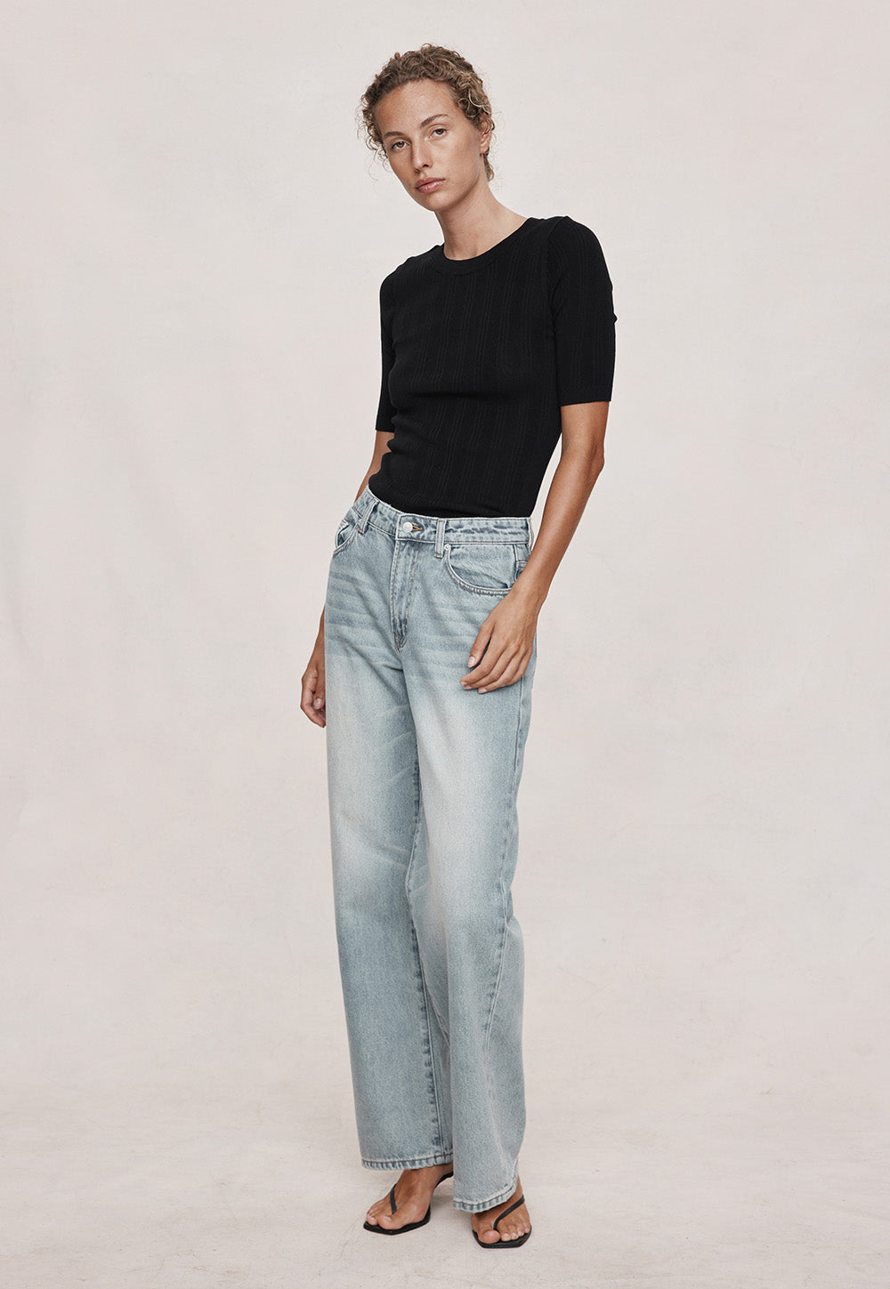 Wide Leg Jean - Faded Blue
