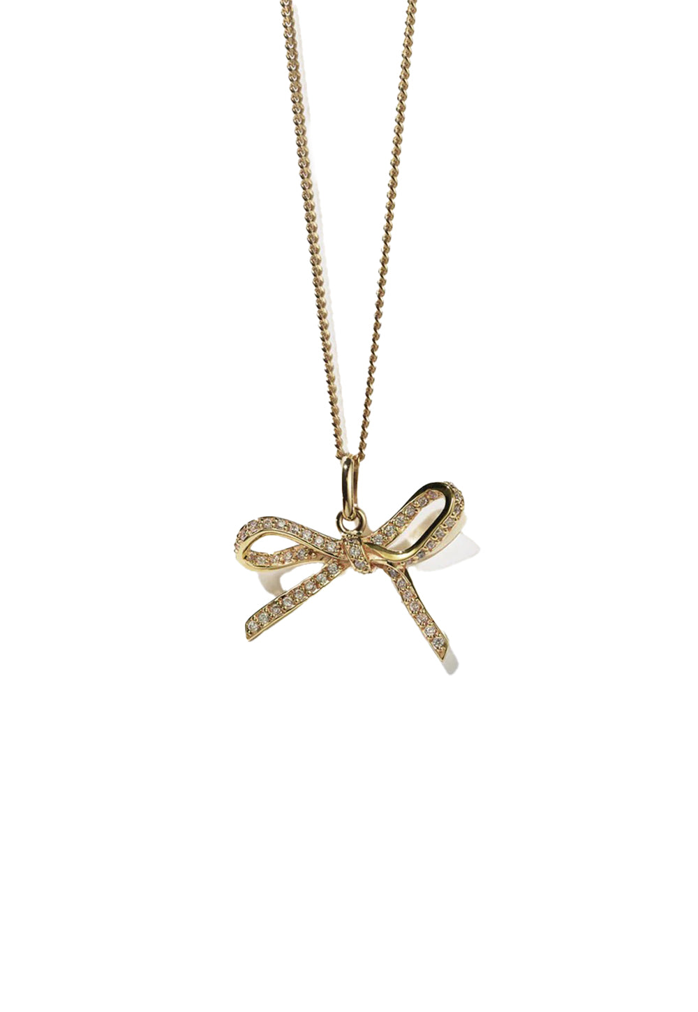 White Diamond Bow Necklace sold by Angel Divine