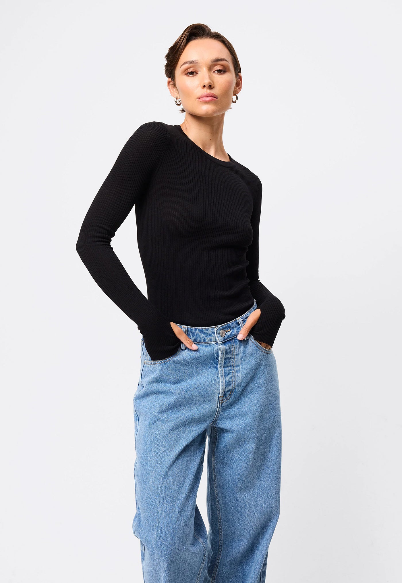 Fine Line Knit - Black