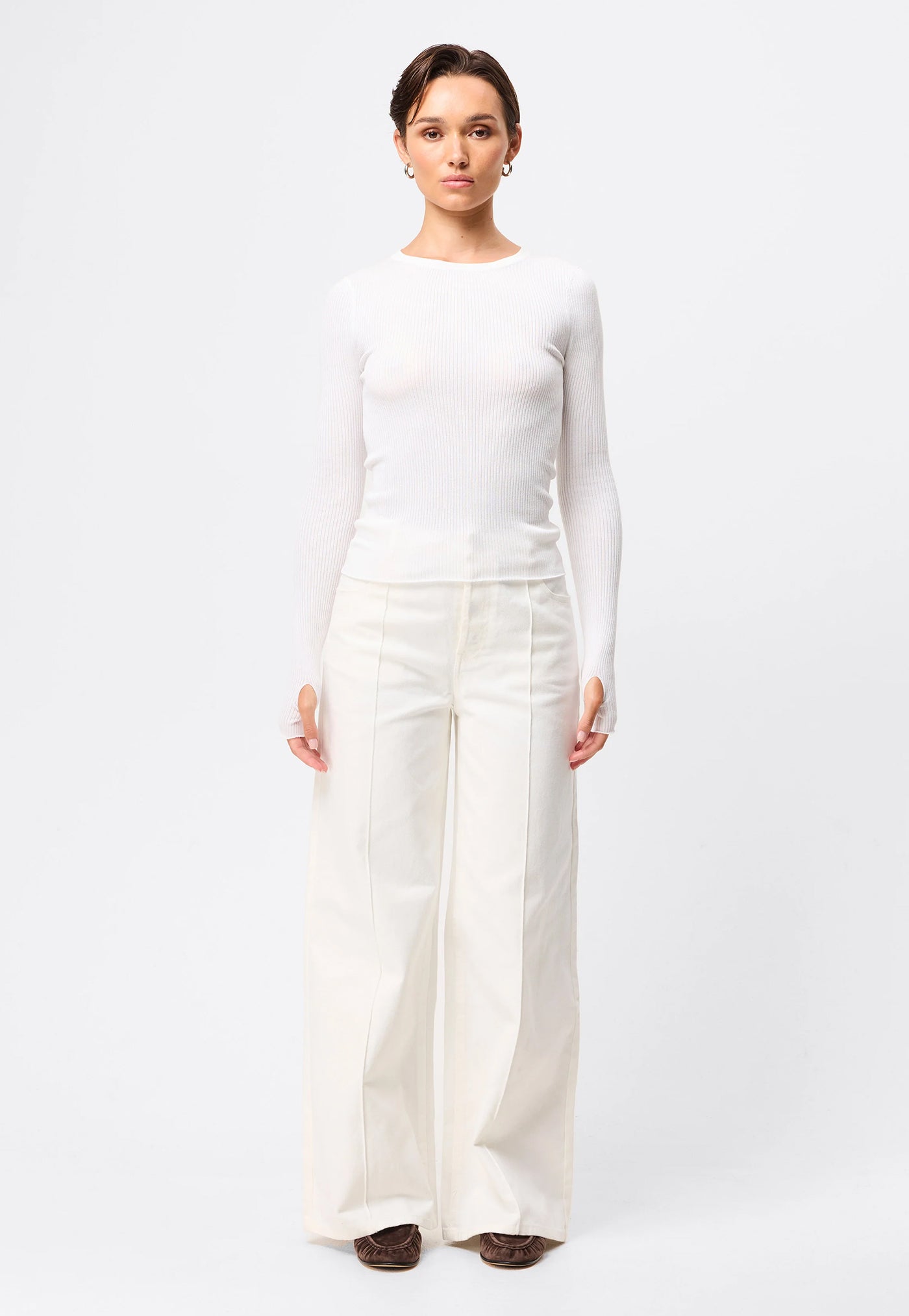 Fine Line Knit - White