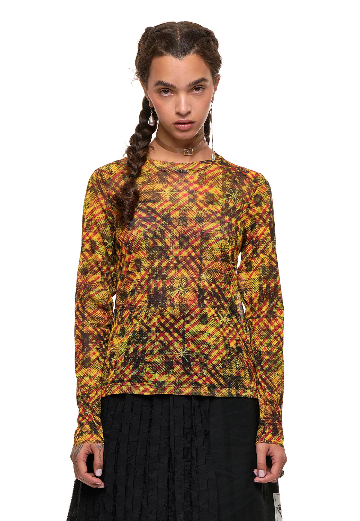 New Fit Long Sleeve - Gold Star Print