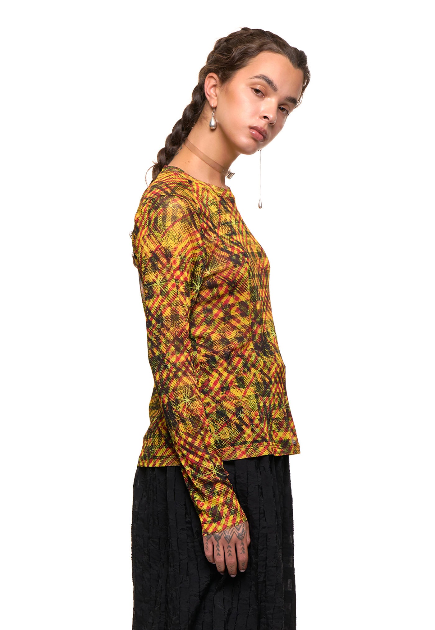 New Fit Long Sleeve - Gold Star Print