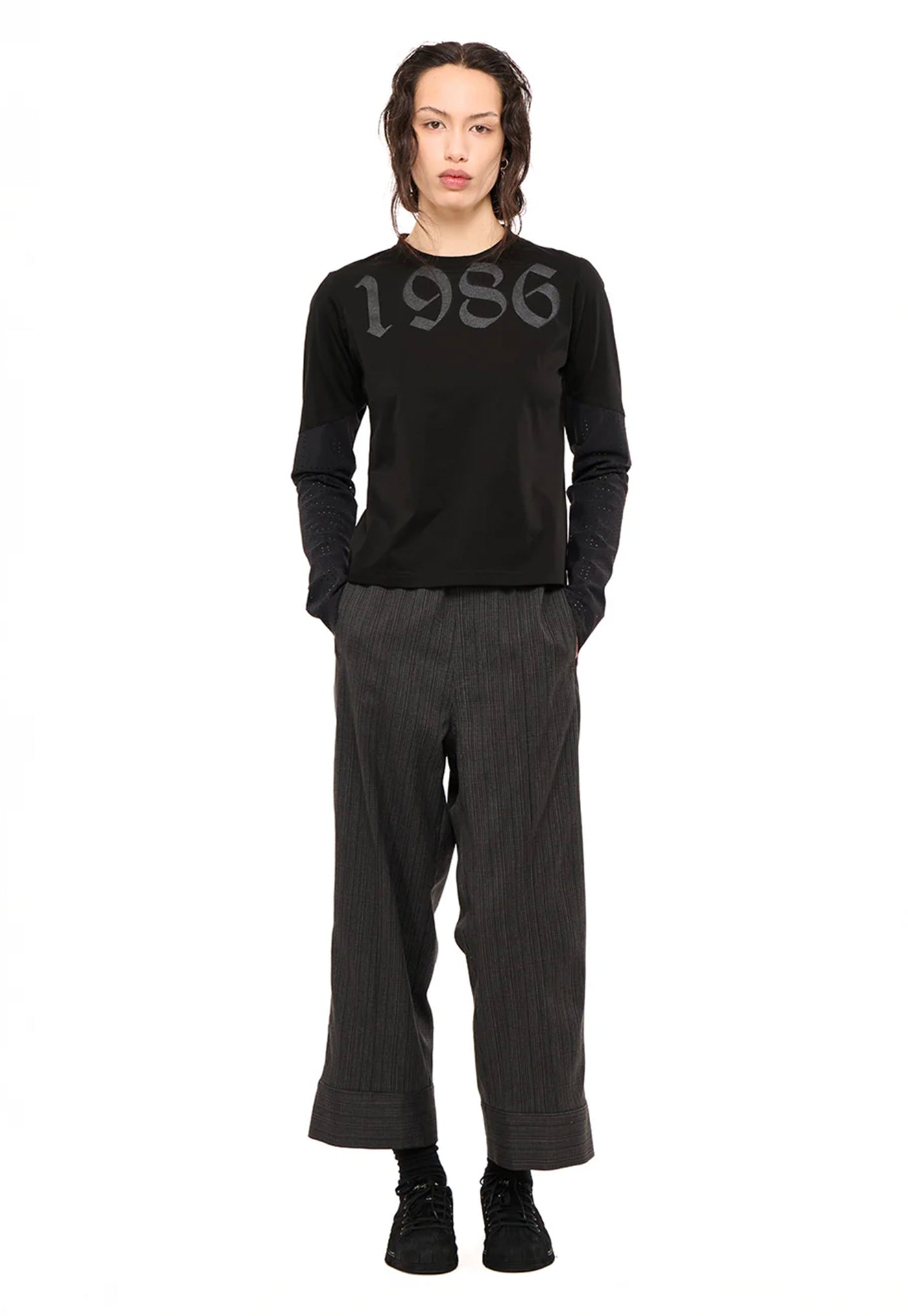 Base Long Sleeve - Gunmetal Origin Stencil