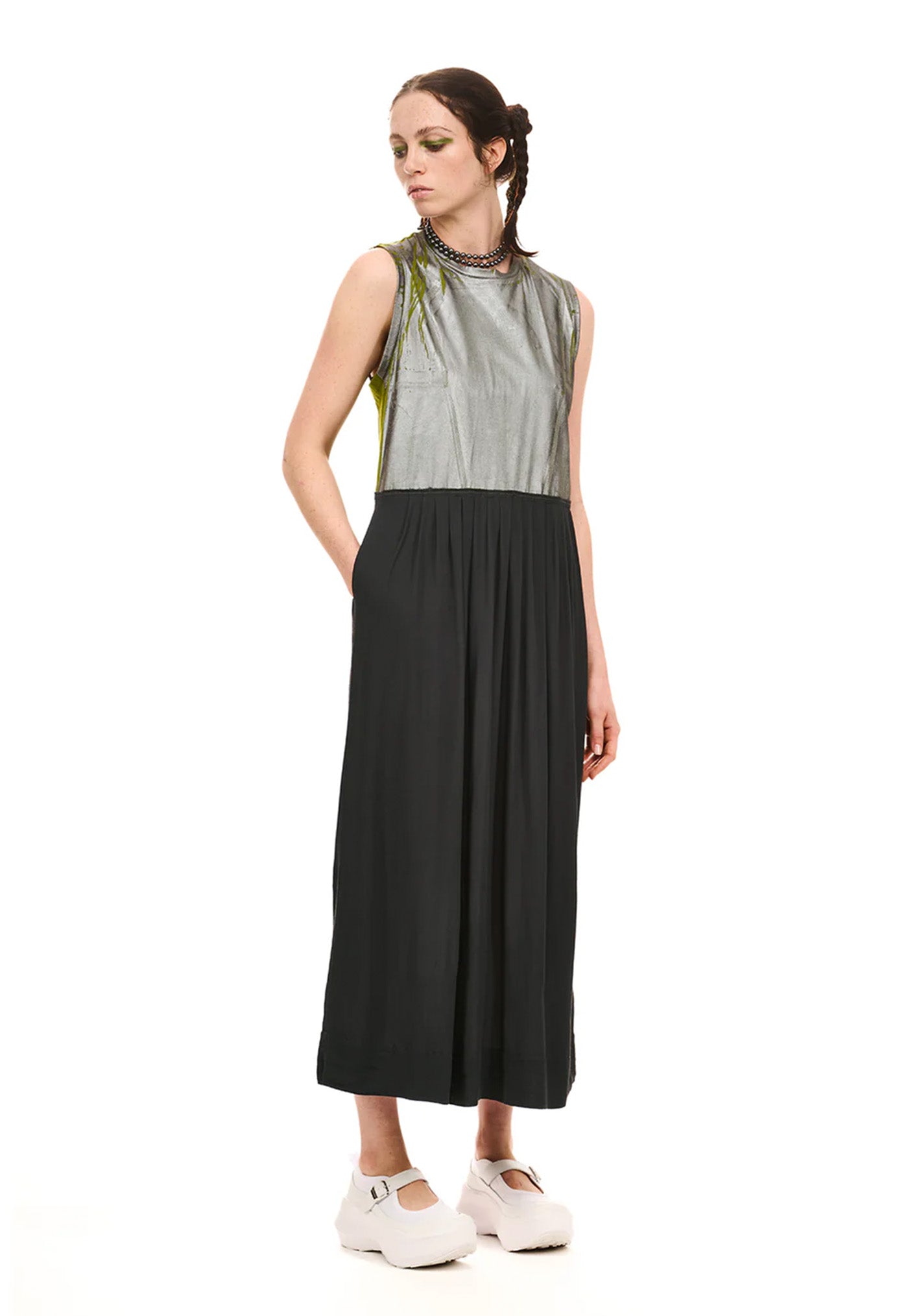 Foiled Dress - Charcoal