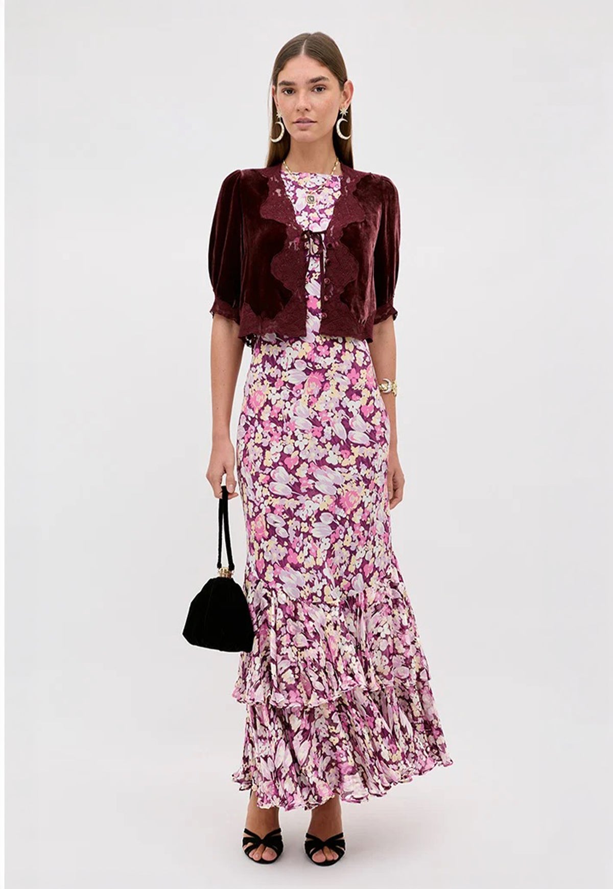 Constance Dress - Tulip Meadow Burgundy