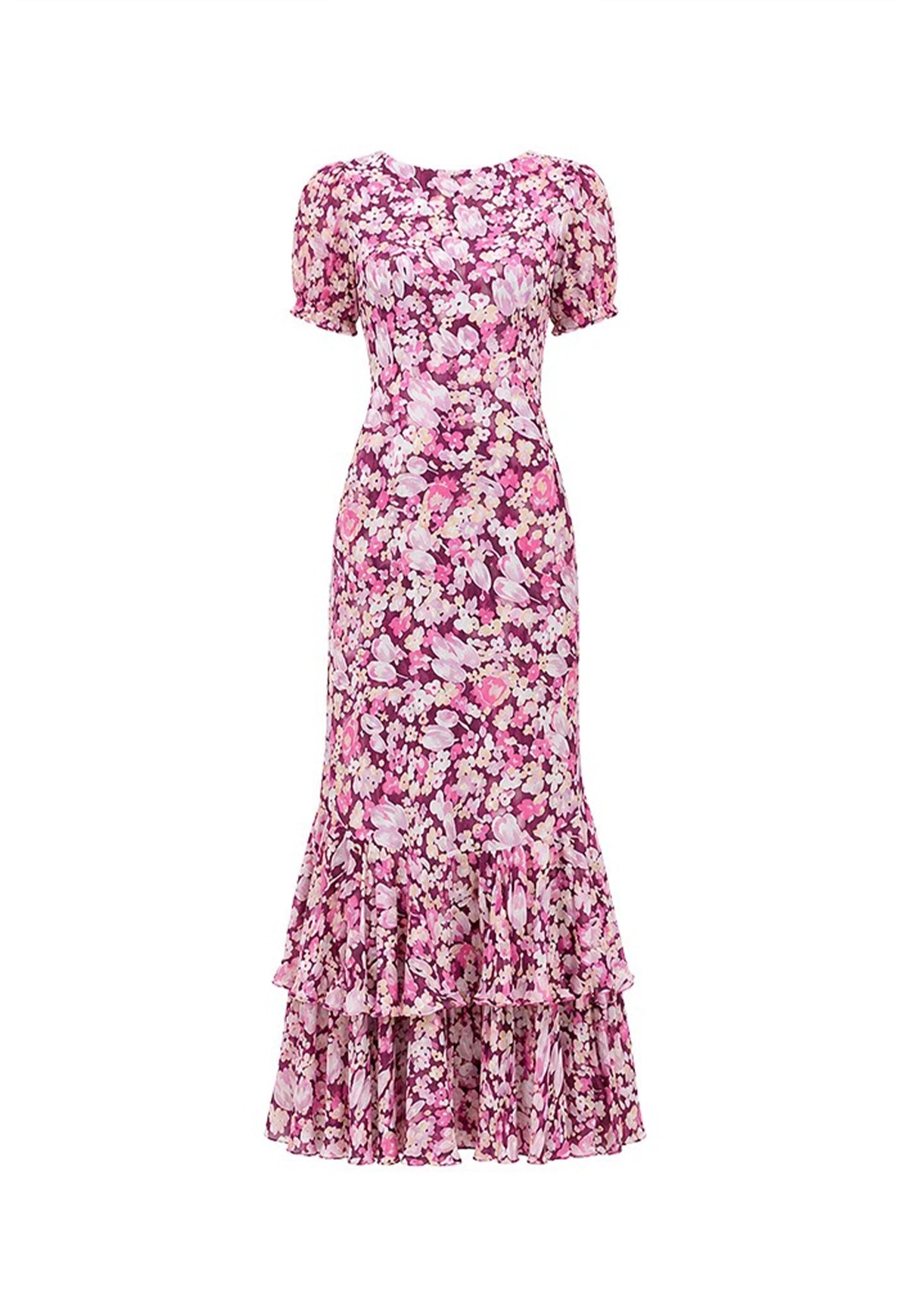 Constance Dress - Tulip Meadow Burgundy