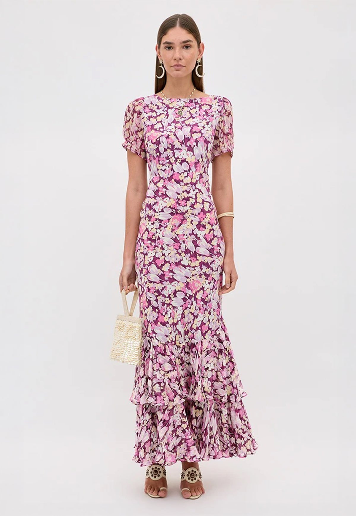 Constance Dress - Tulip Meadow Burgundy