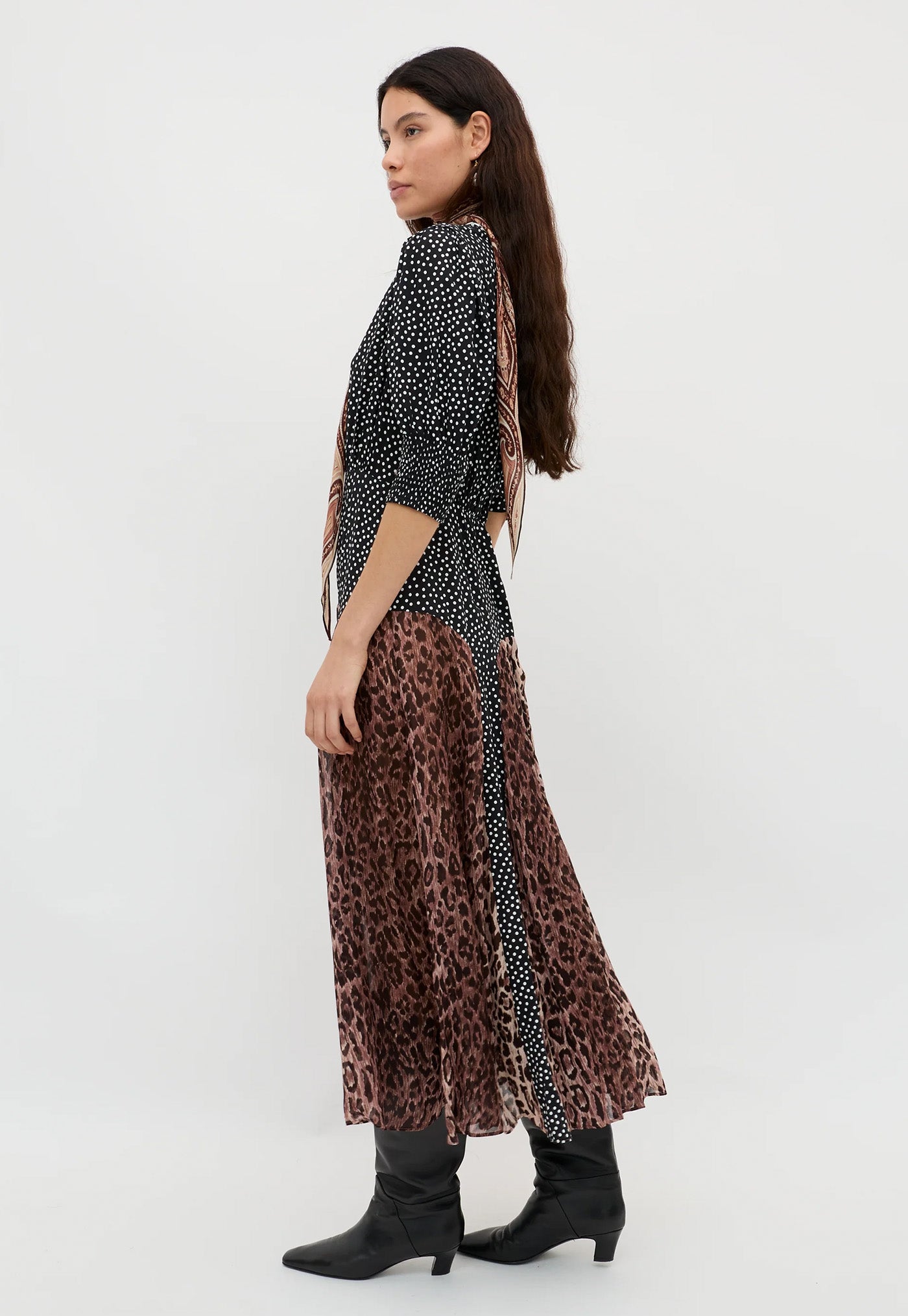 Meg Dress - Leopard Polka Dot